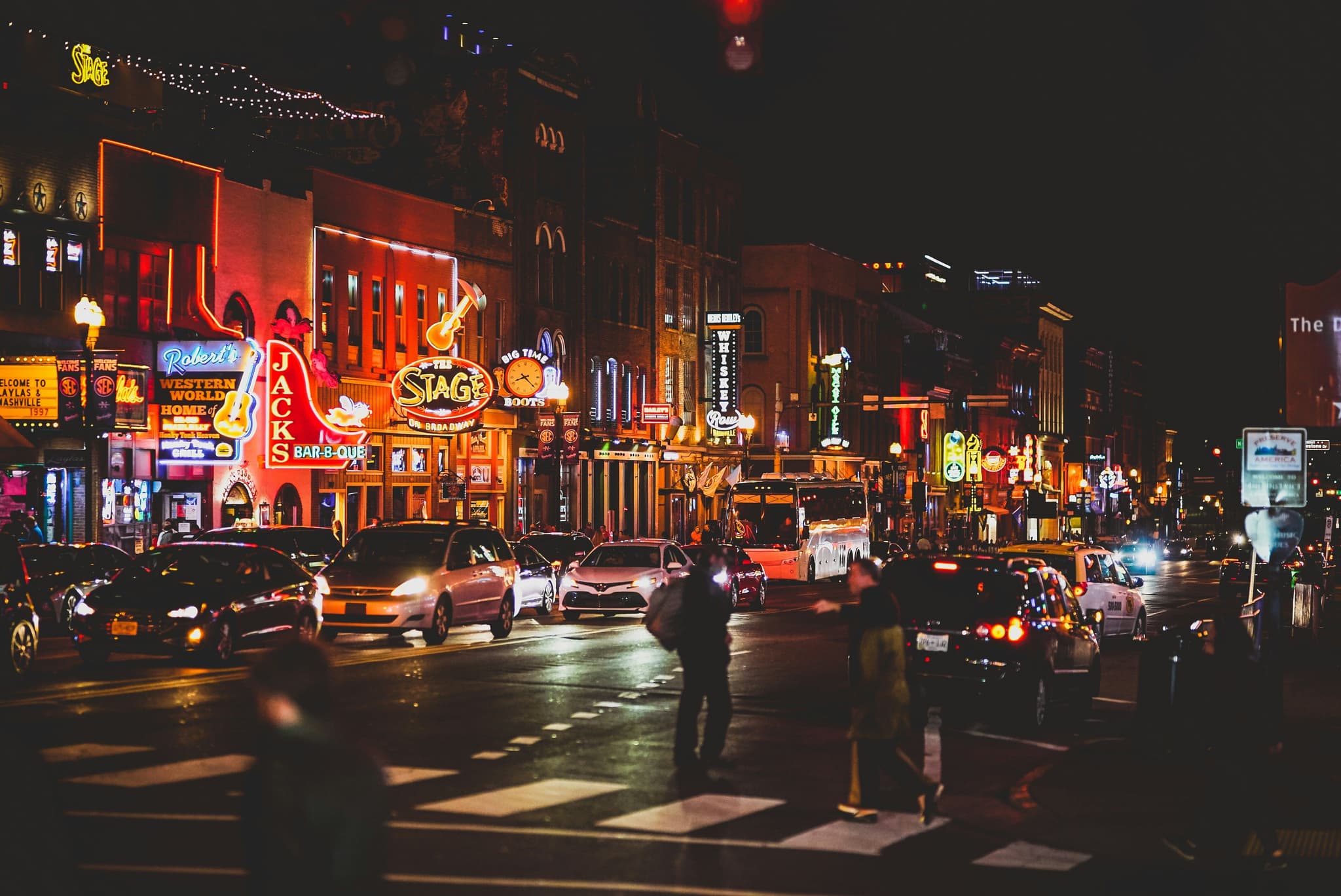 Streets of Broadway at night