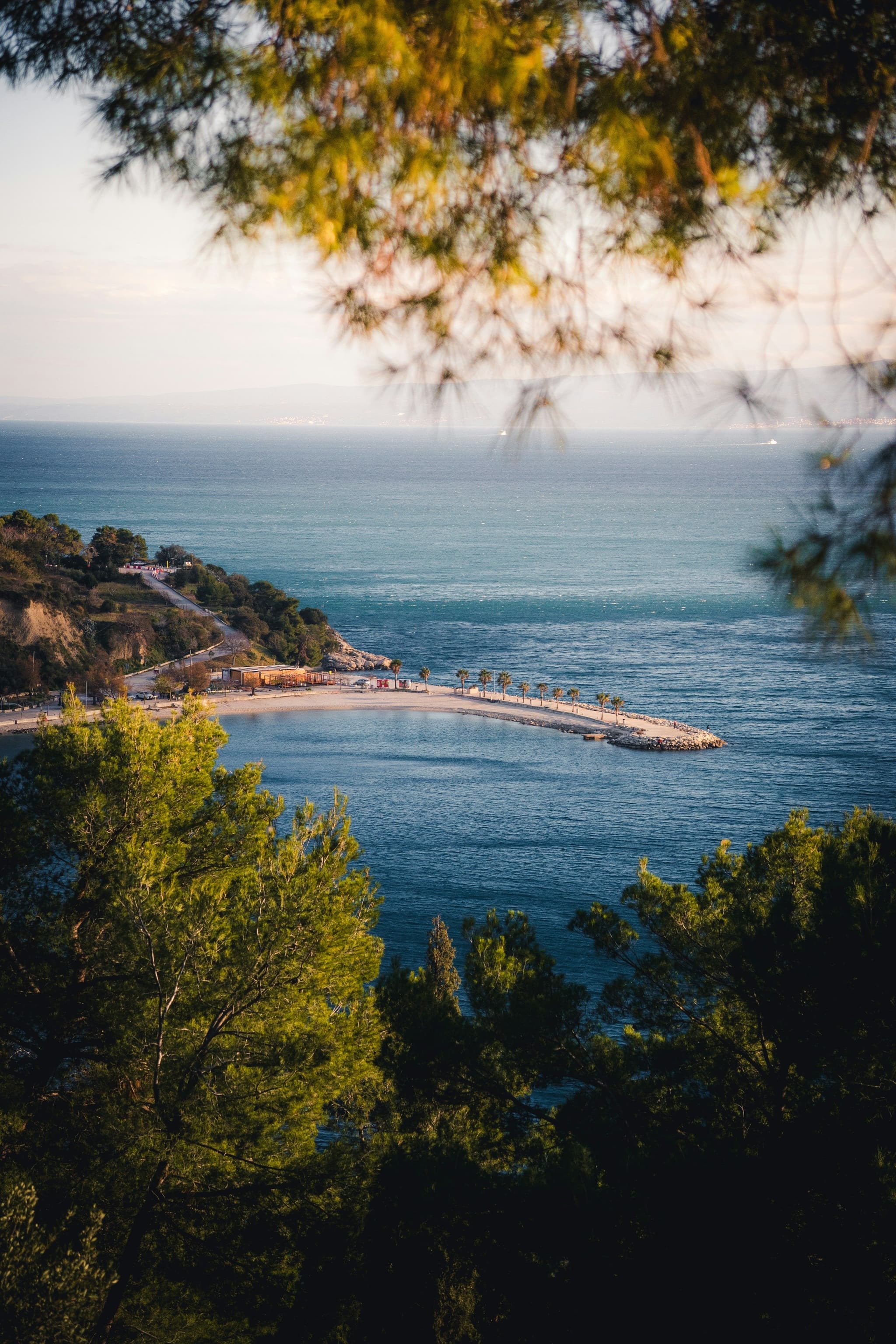 A beach and pier on the Split coastline