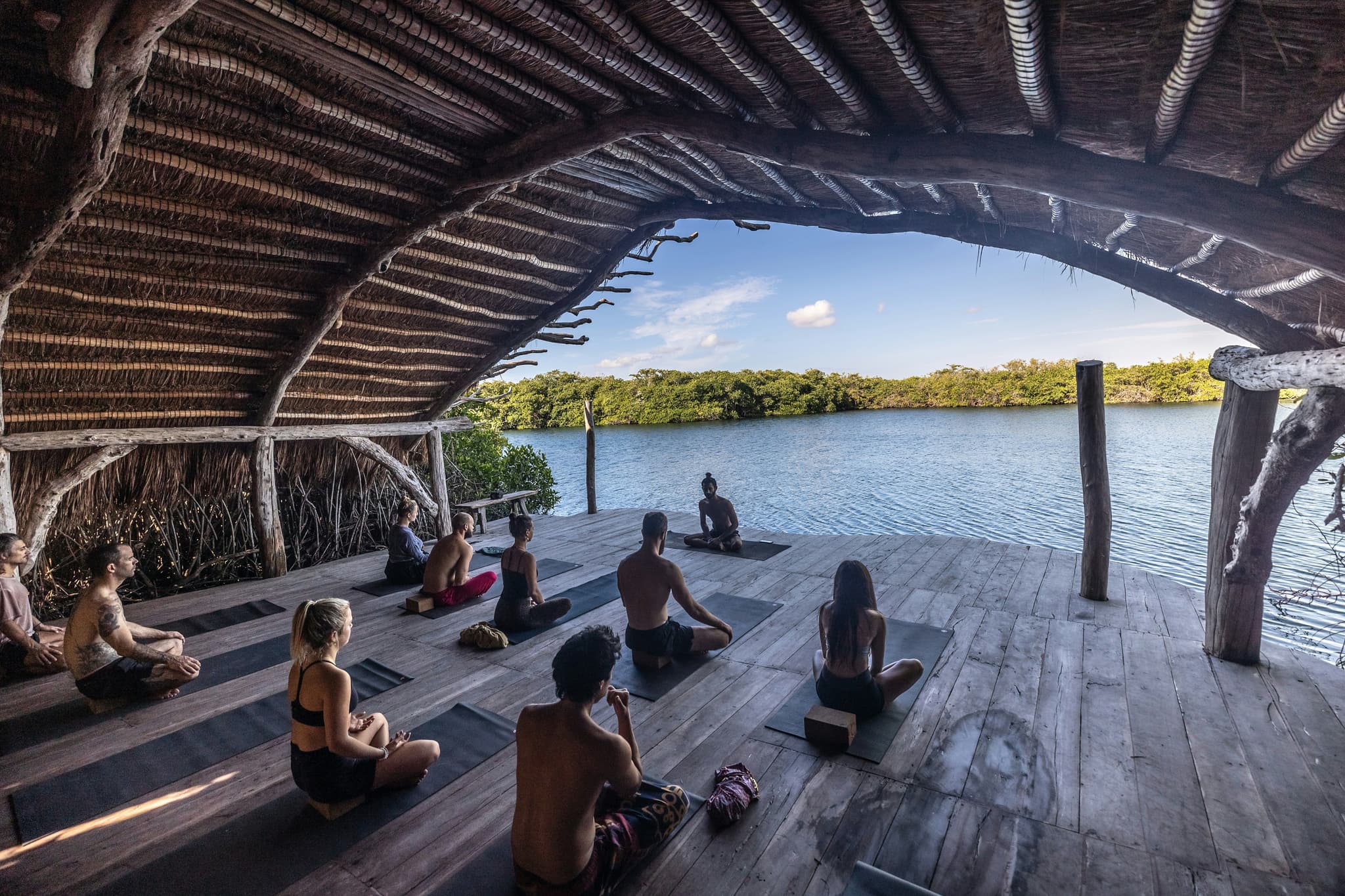 People at yoga retreat