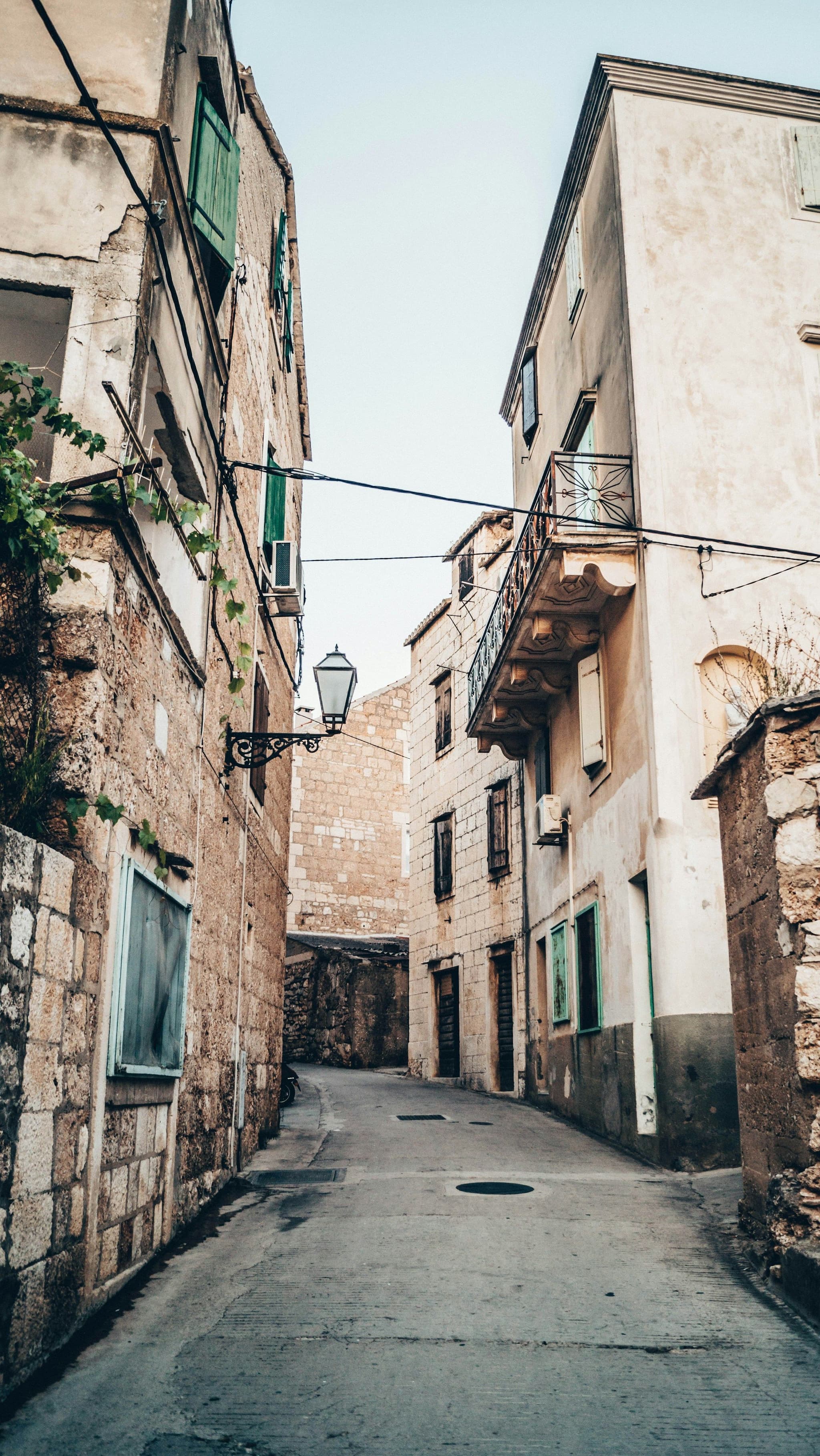 A stone street in Komiža on the island of Vis