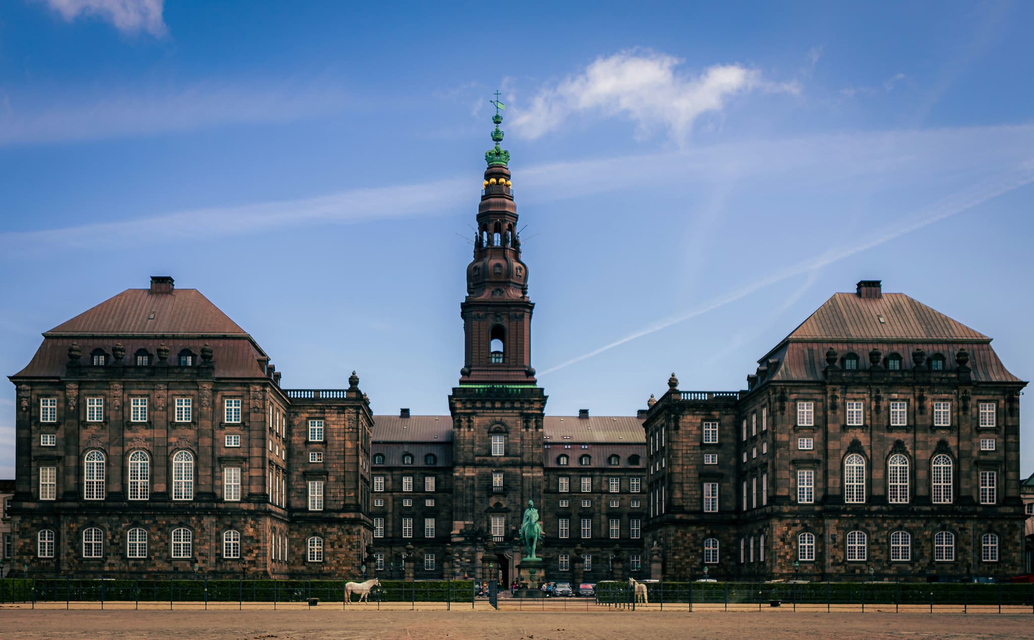 Christiansborg Palace on a clear day in Denmark
