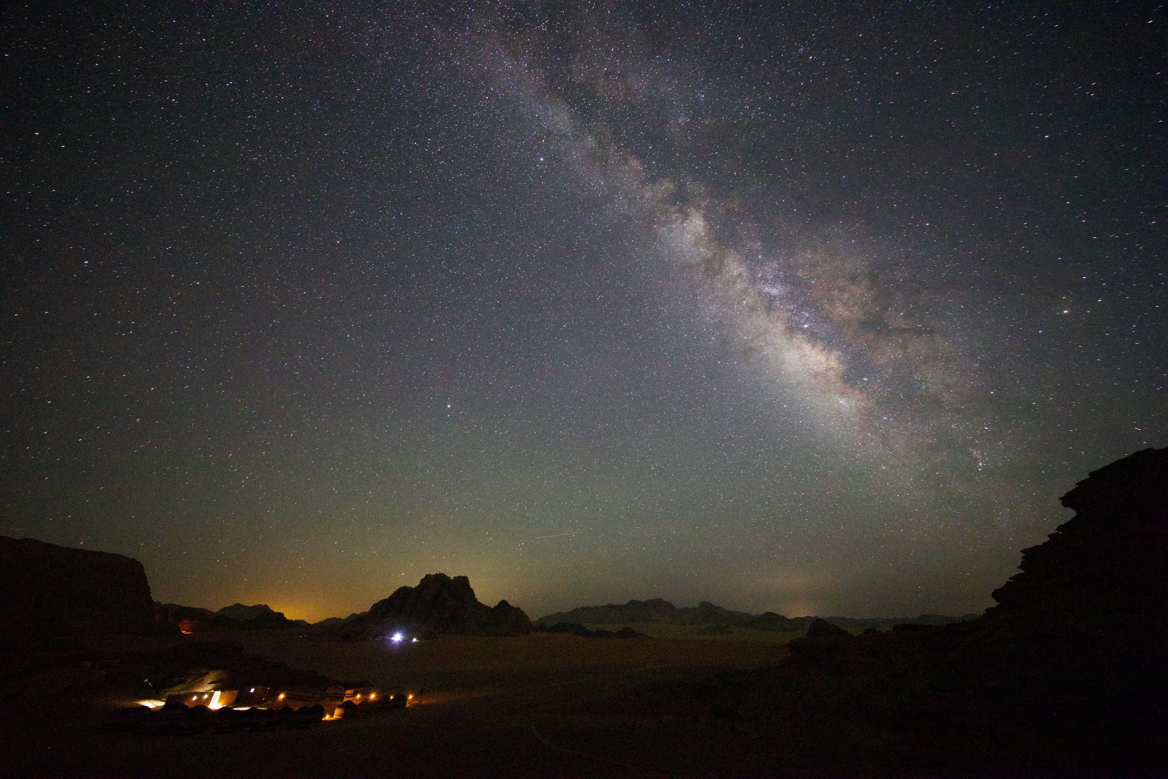 Stars and milky way at night in the desert