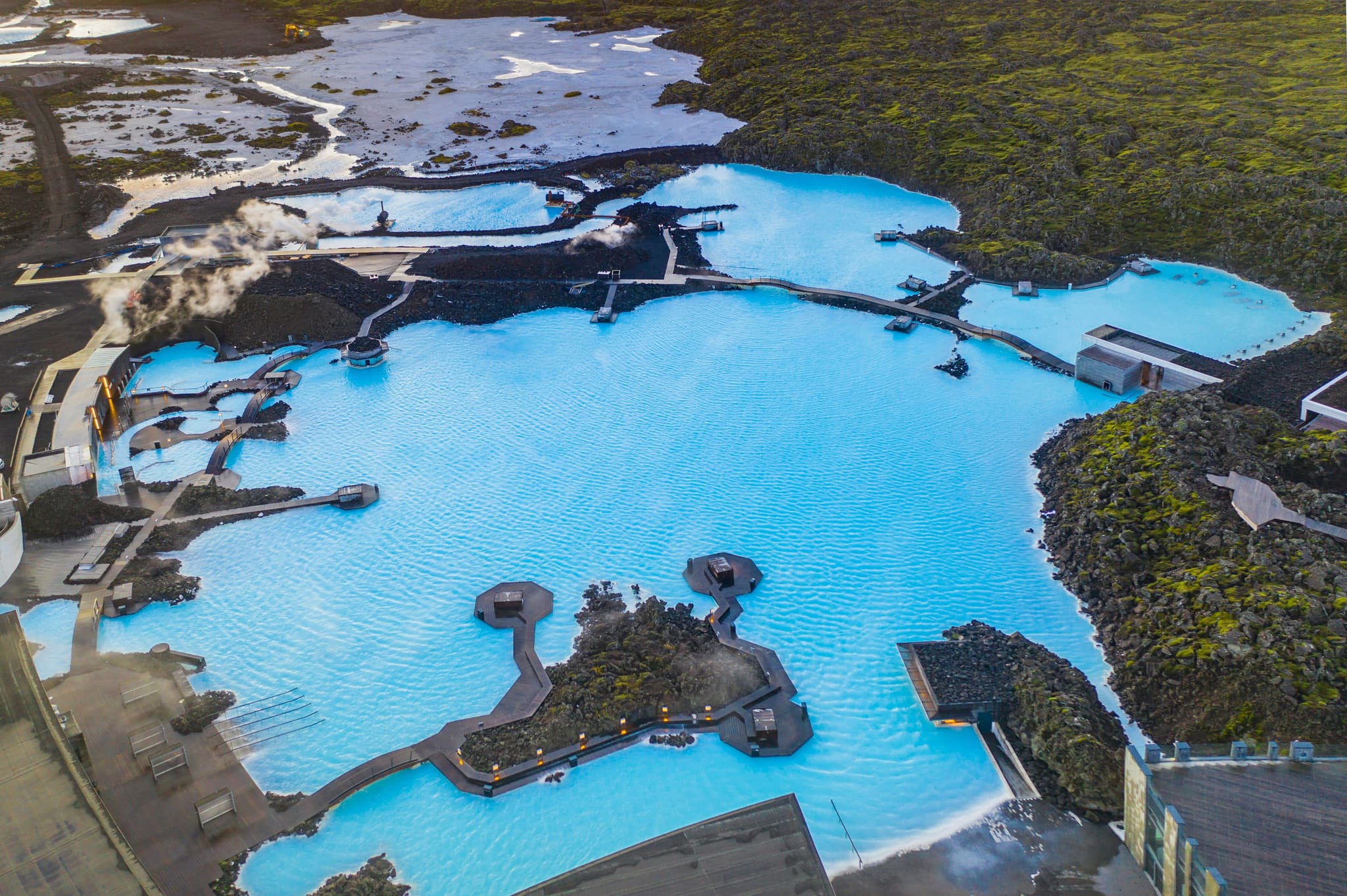 Blue lagoon iceland from above