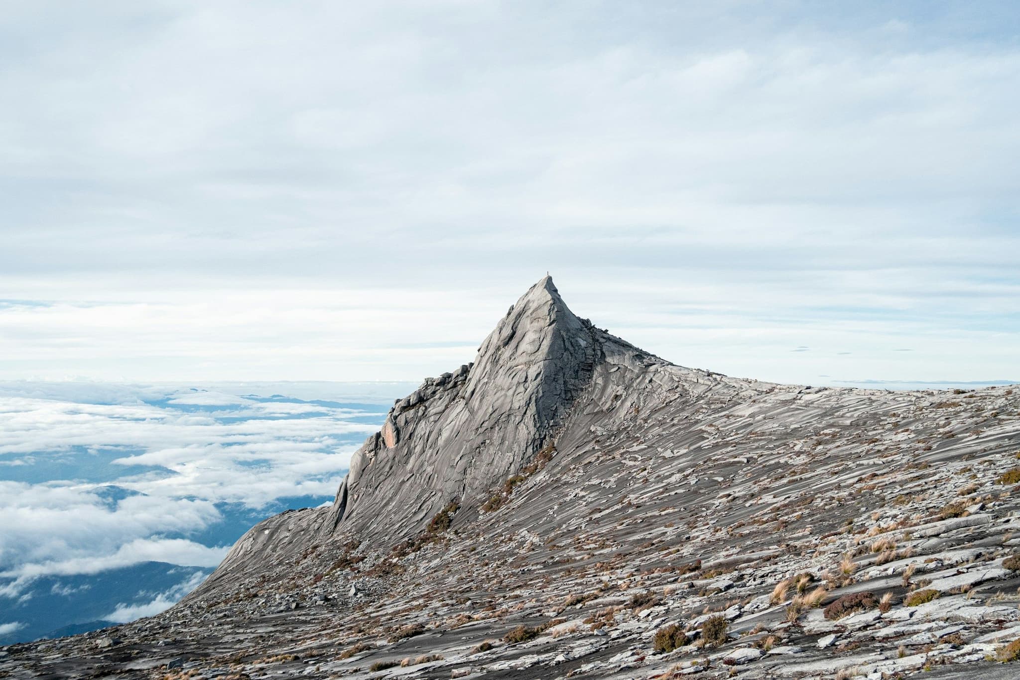 The granite peaks of Mount Kinabalu above the forest
