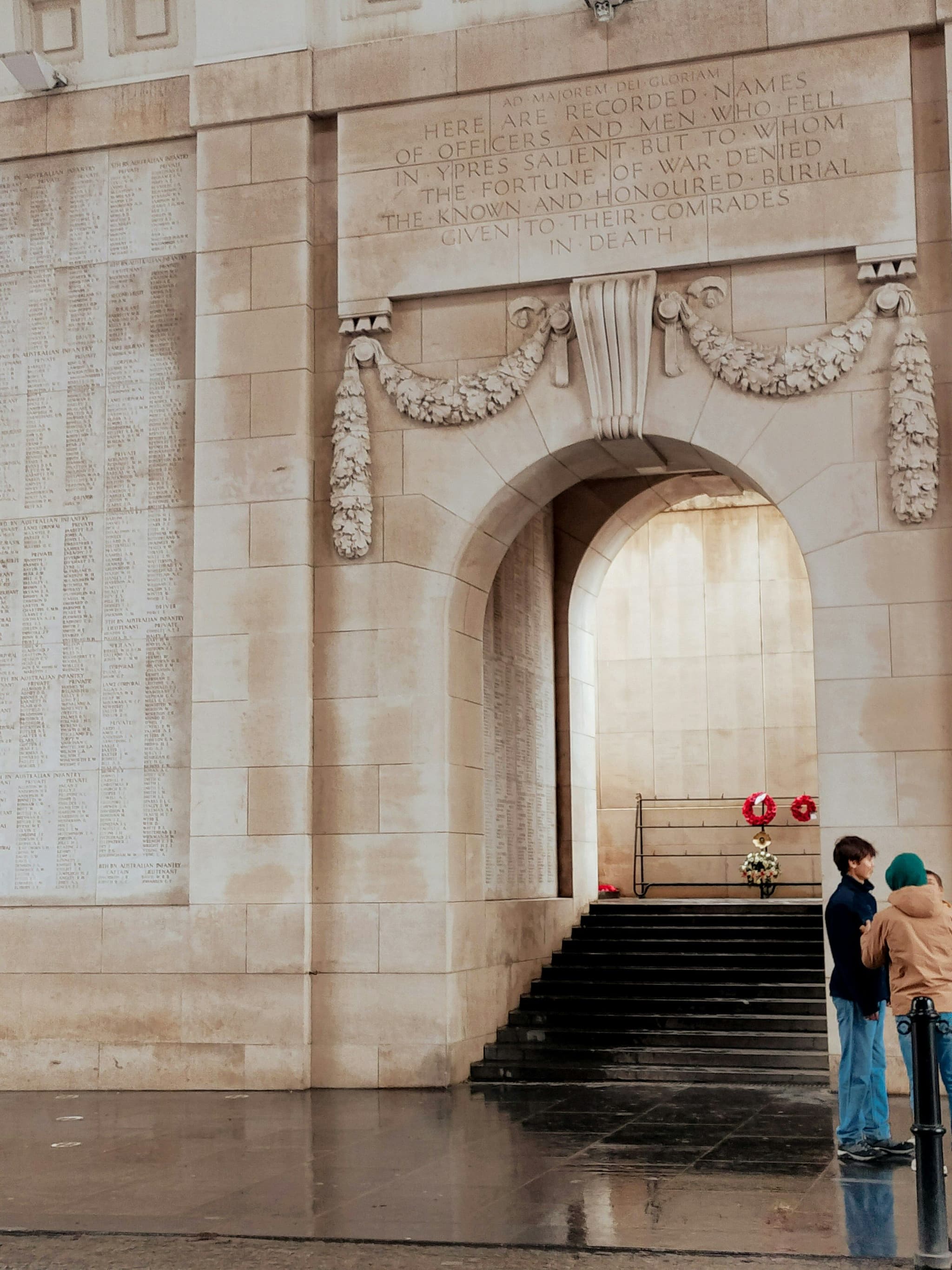 The Menin Gate memorial arch in Ypres