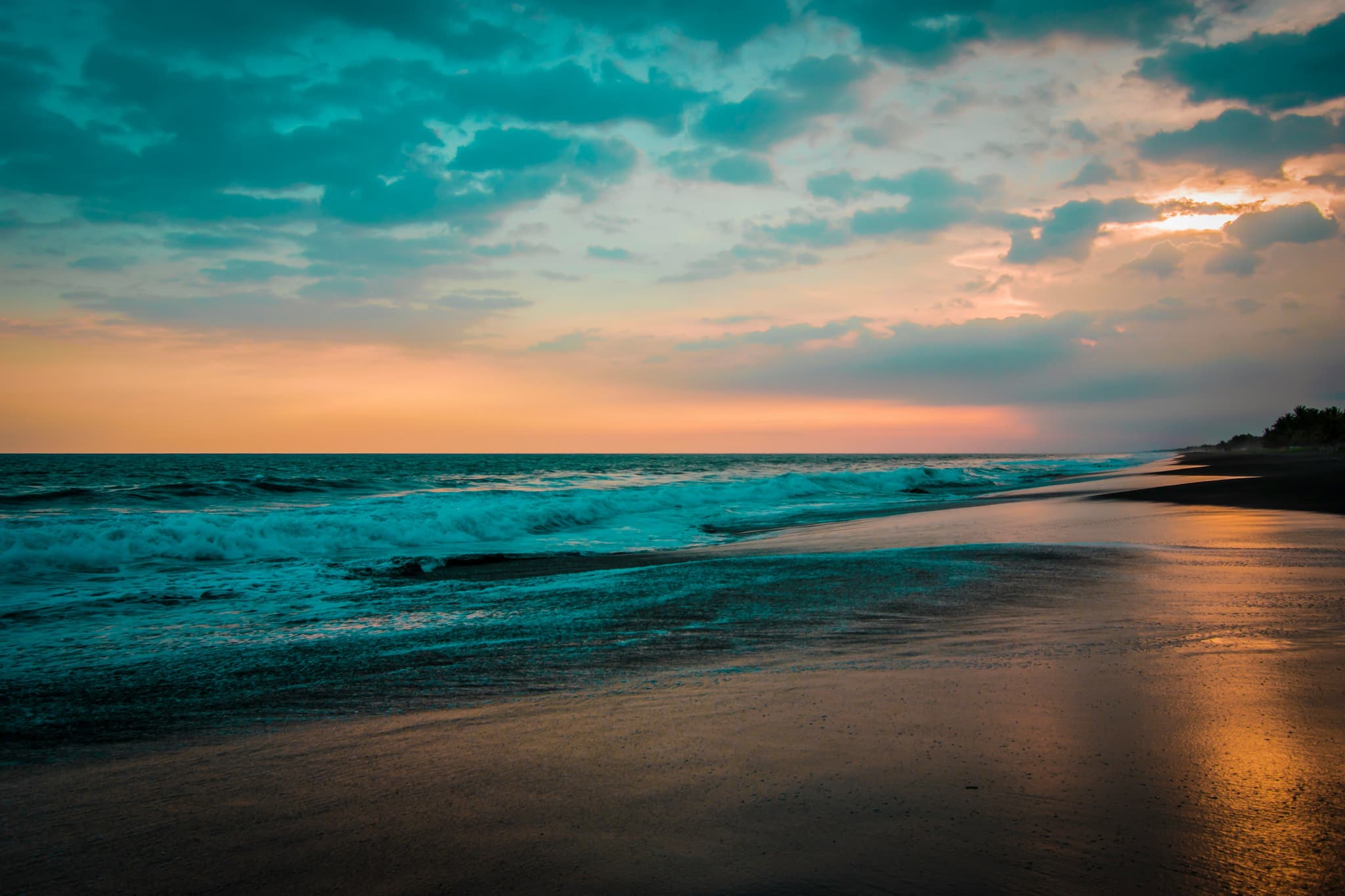 Coastal area at sunset