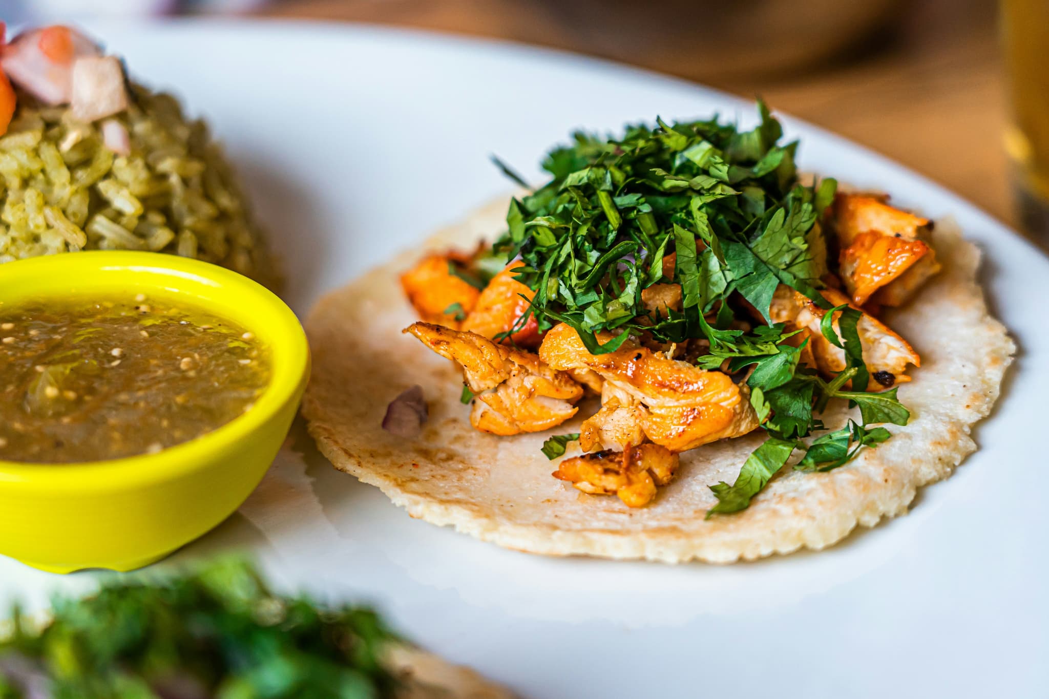 tacos al pastor on a plate