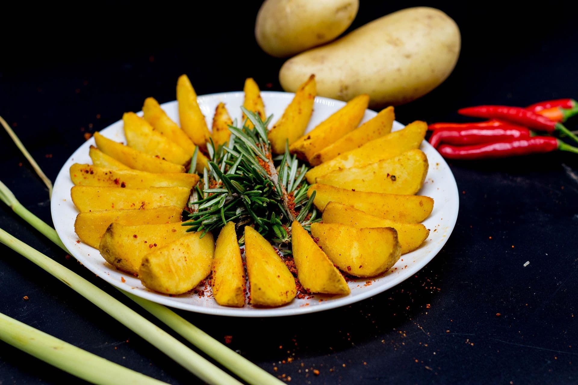 Potato wedges on a plate