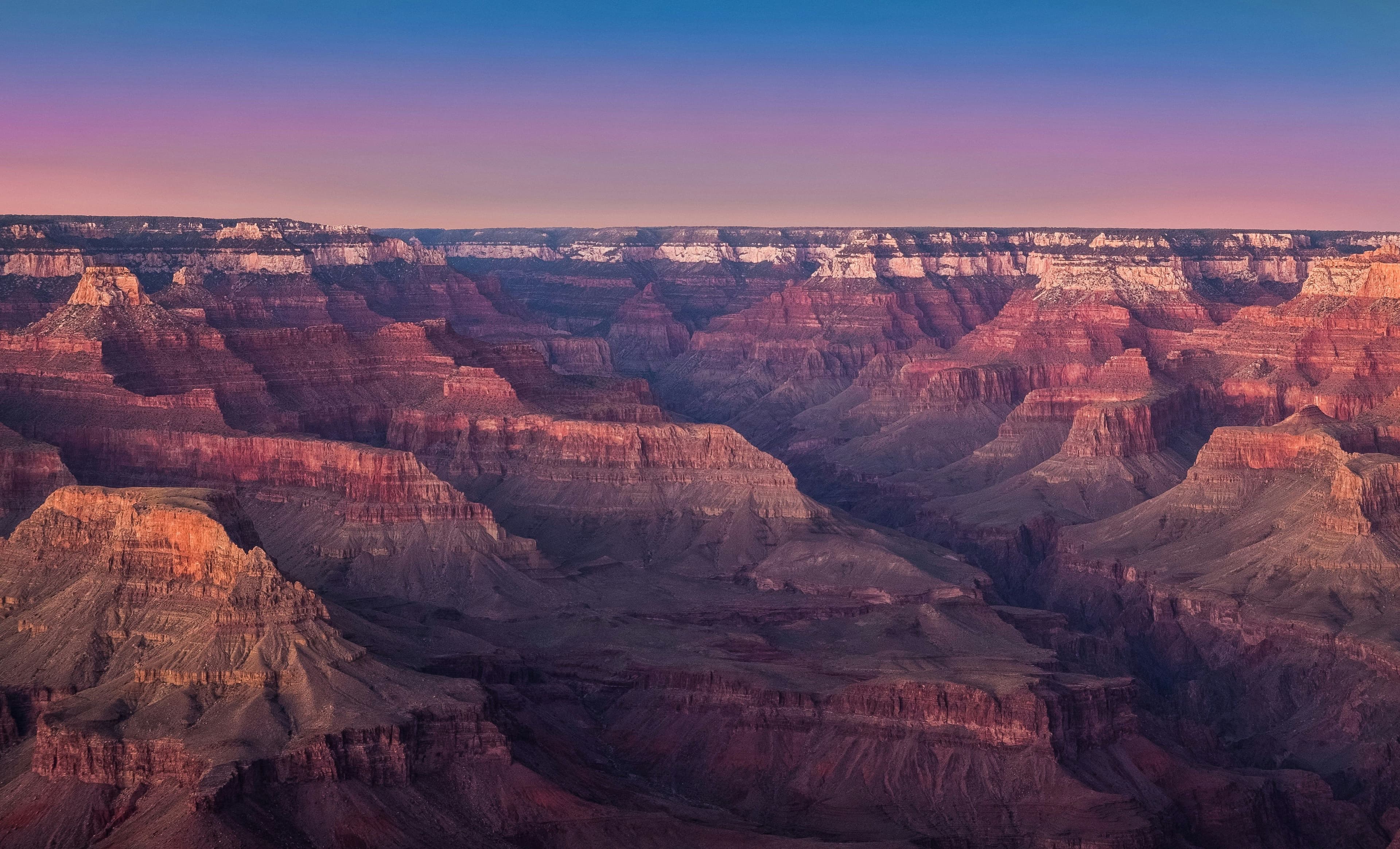 Grand canyon from above during sunset