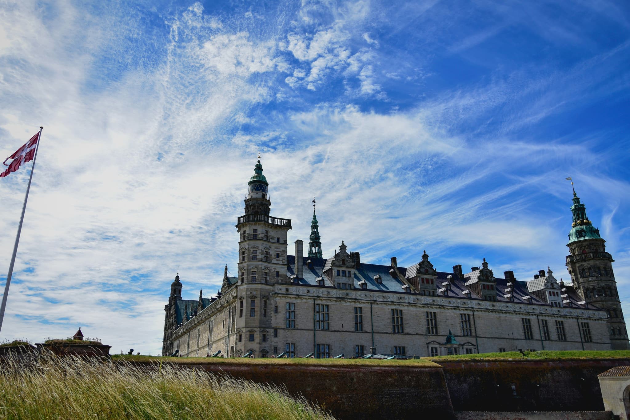 Square Kronborg Castle and blue sky