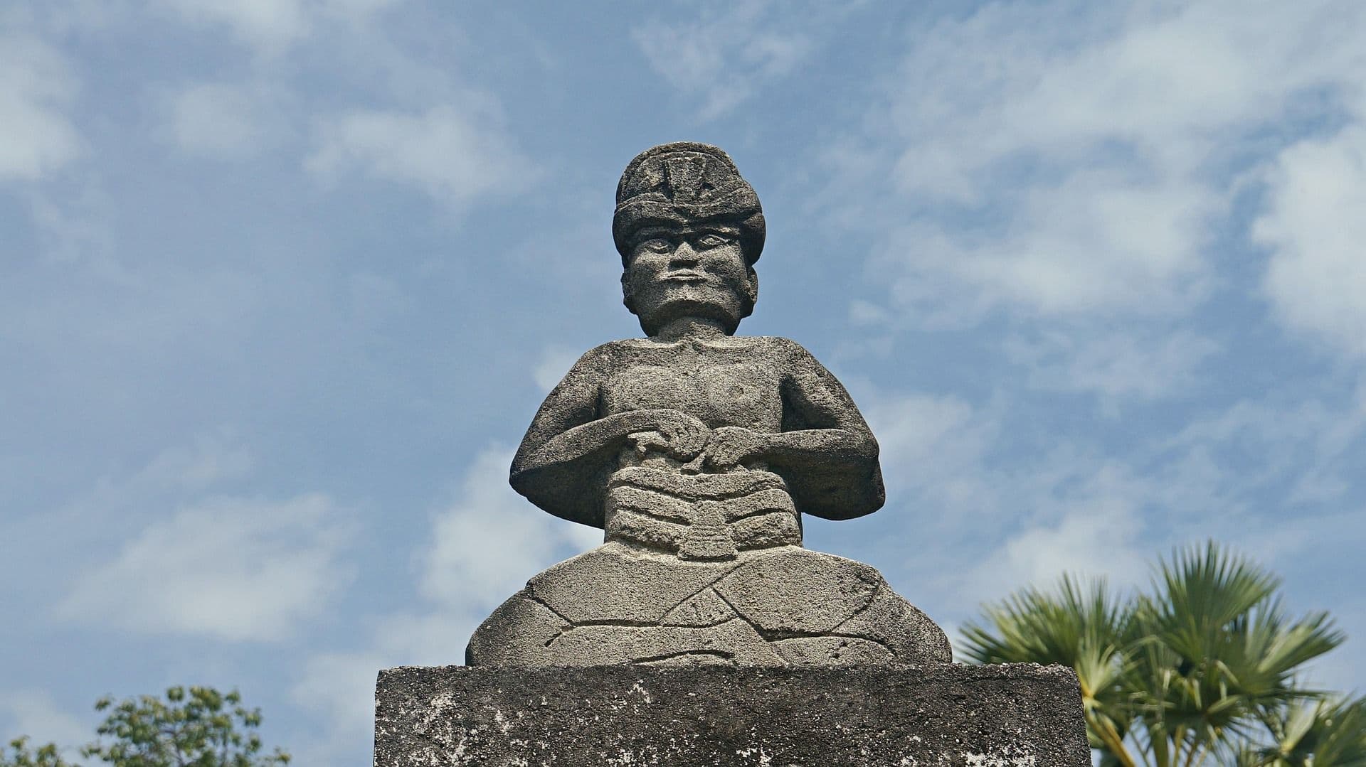 Stone statue of a man in Sumba