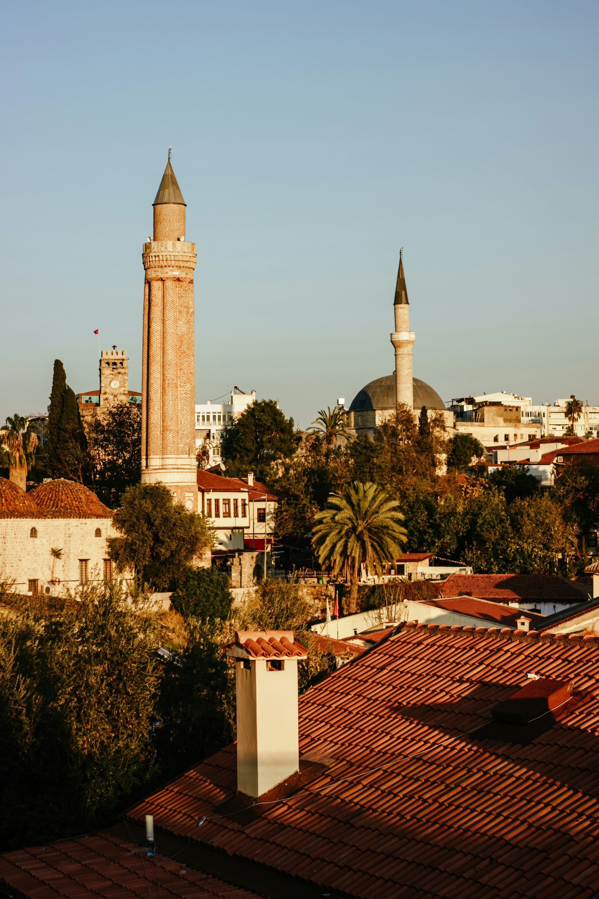 Kaleiçi, the old town of Antalya, with its clock tower