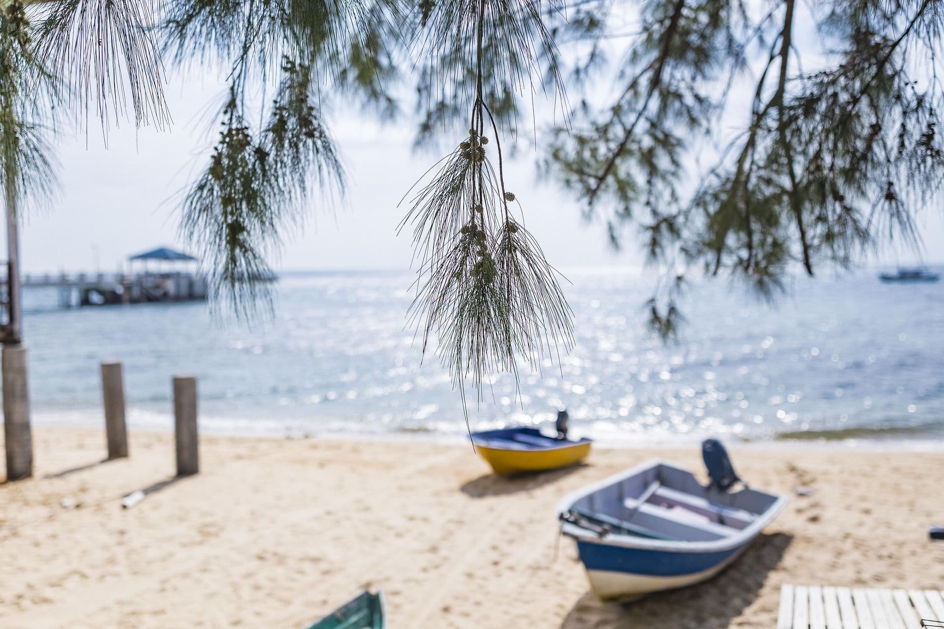 Boats on the sand of the beach