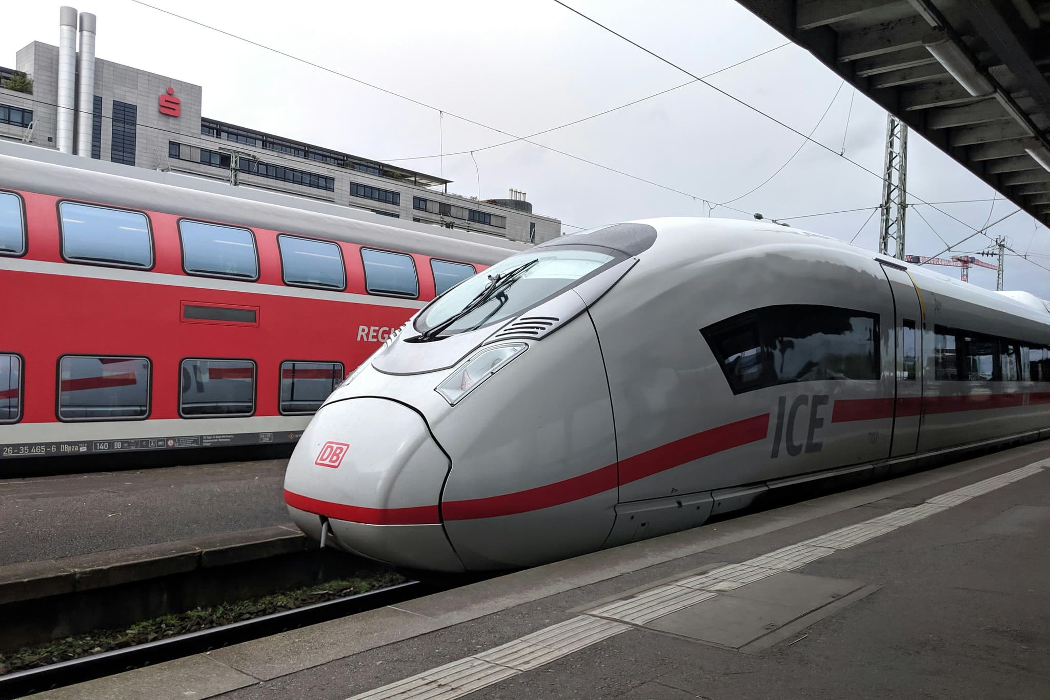 ICE grey train and station in germany