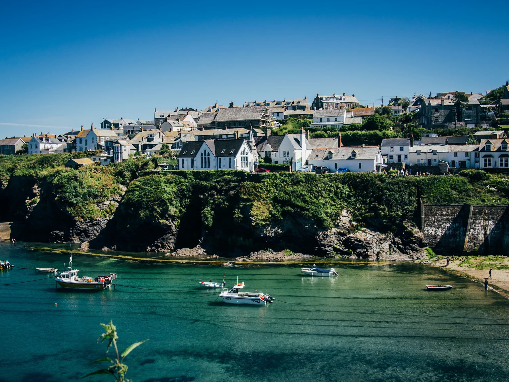 Cornwall sea and houses