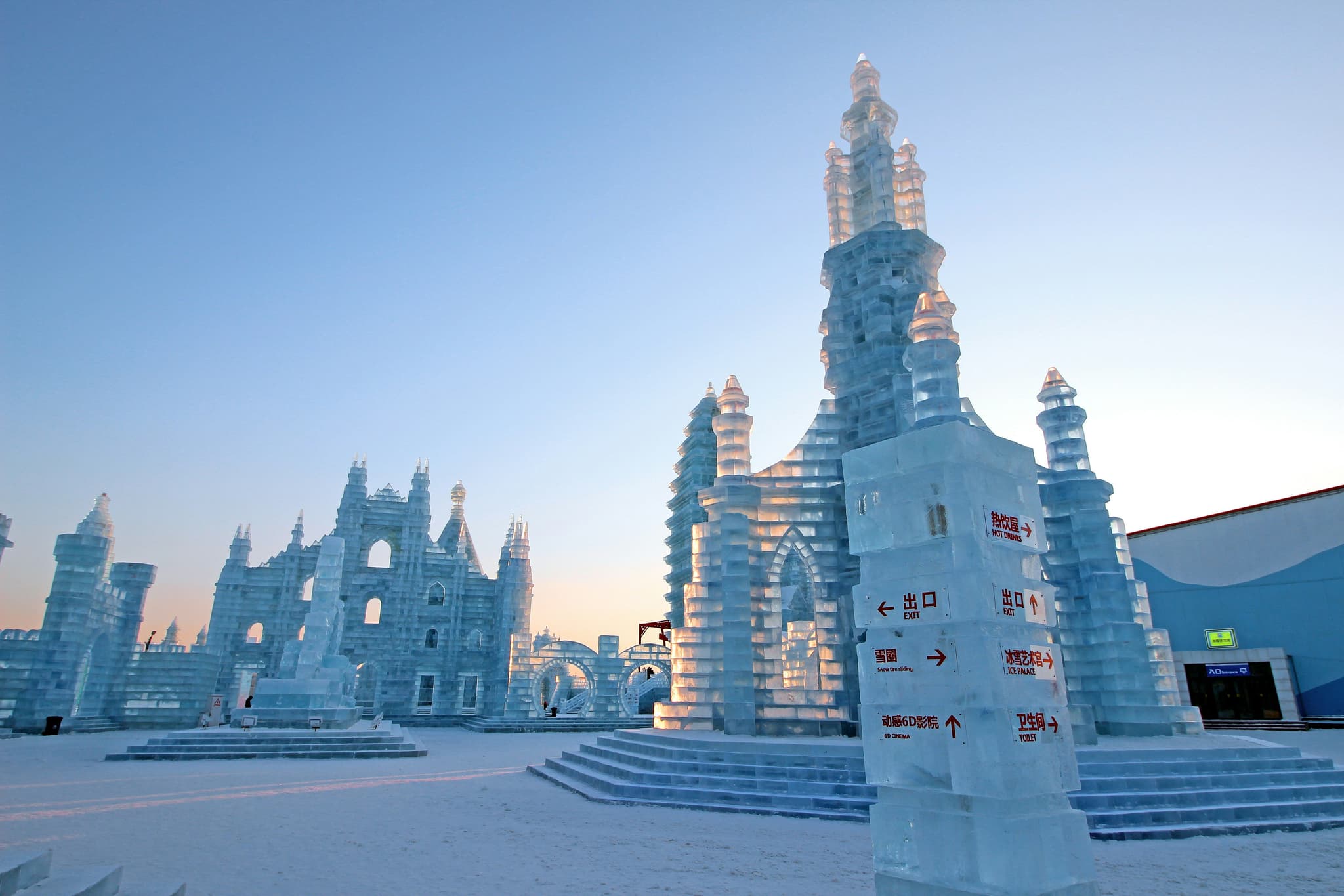 Large ice sculptures on display at the Sapporo Snow Festival in Hokkaido