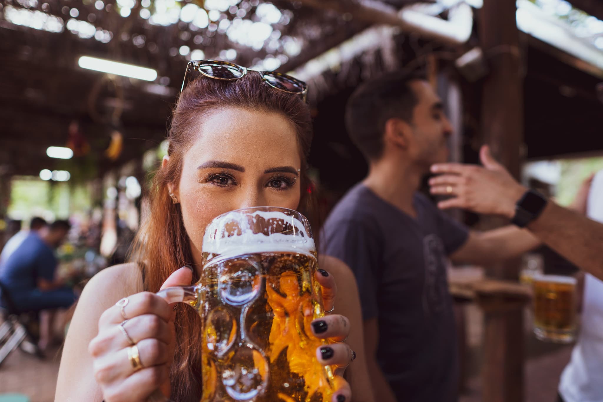 Girl drinking beer