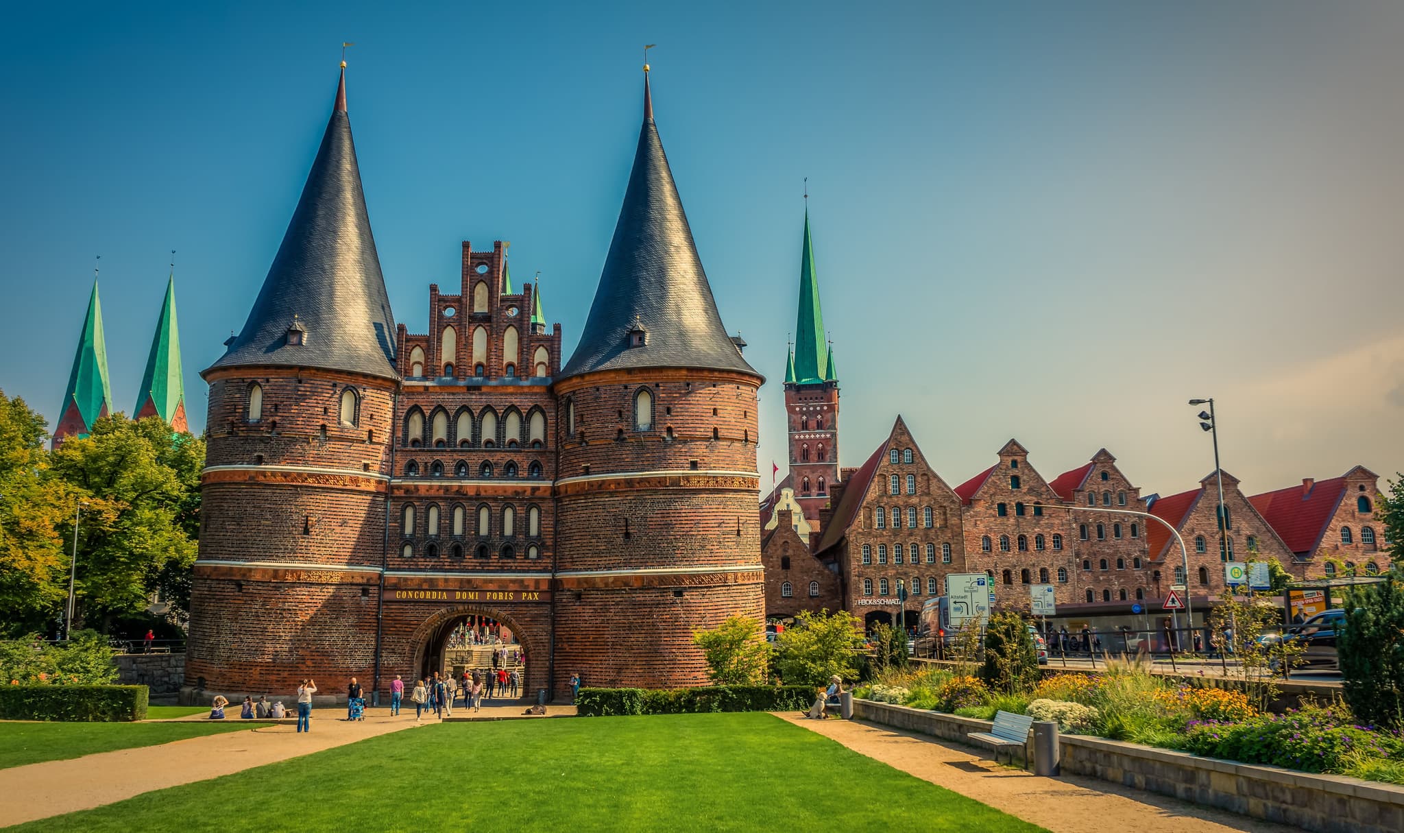 Lübeck's Holstentor gate marking the entrance to the Hanseatic Old Town