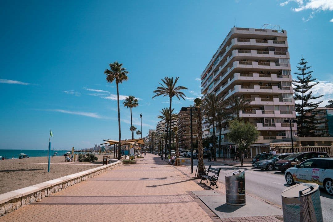 A quiet stretch of the Costa del Sol coastline near Fuengirola, Spain