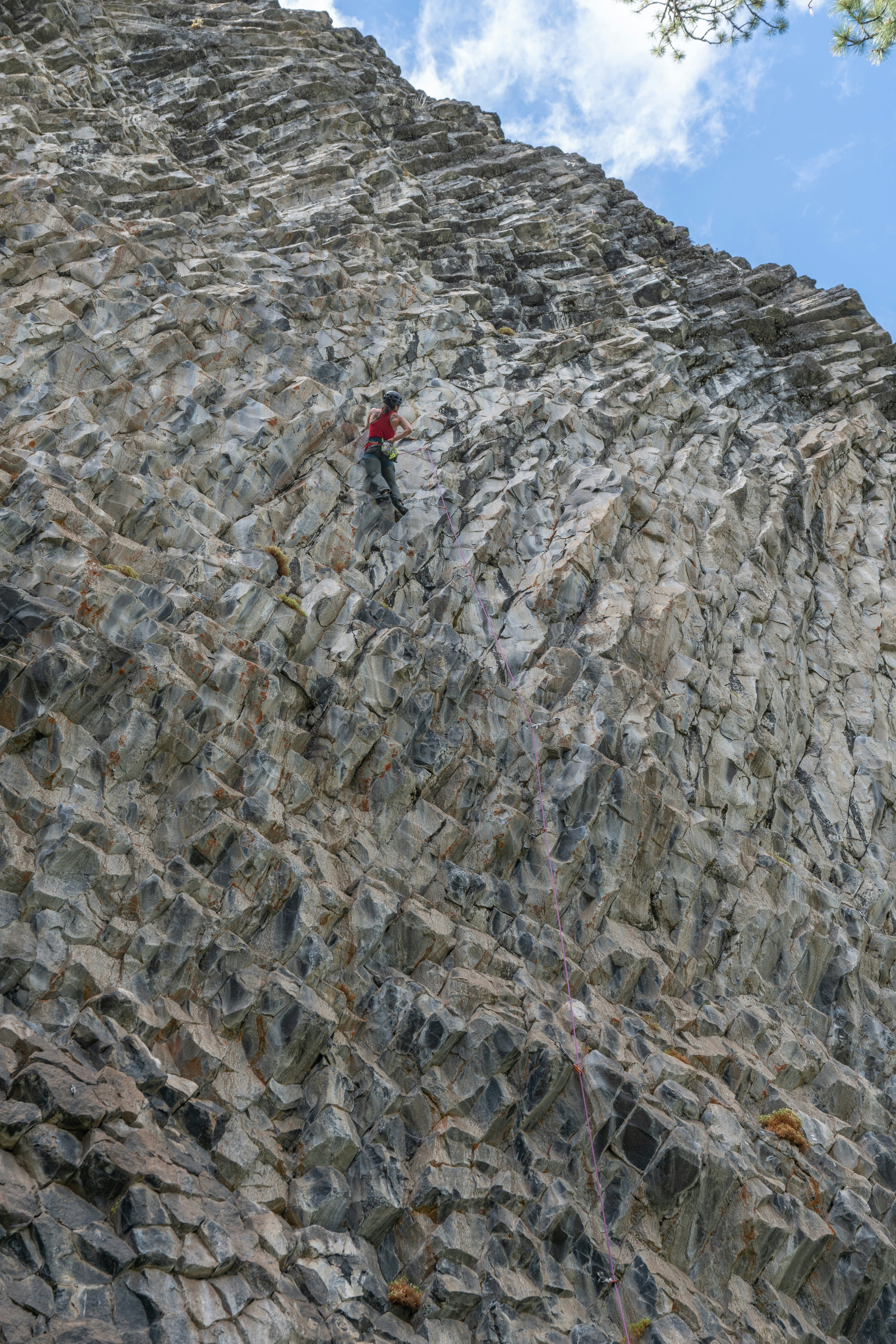 lady climbing peak district