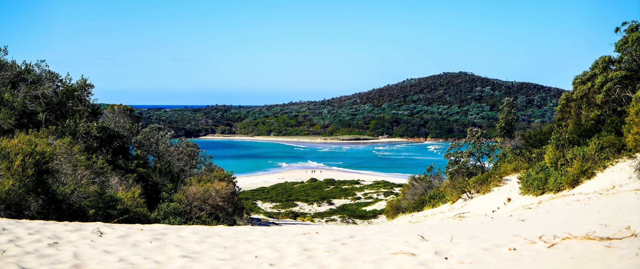 View over the Fingal Spit from Tomaree National Park, Port Stephens