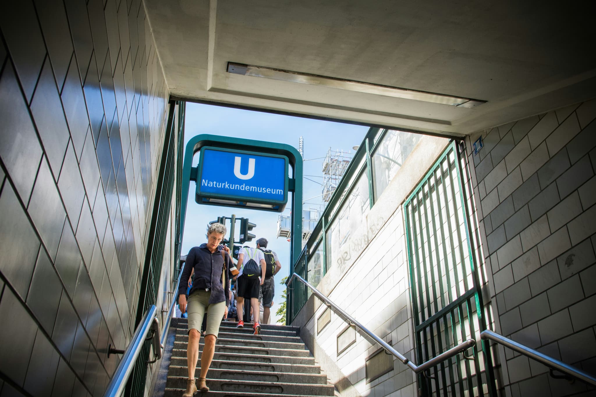 U-bahn sign and stairs toward the metro
