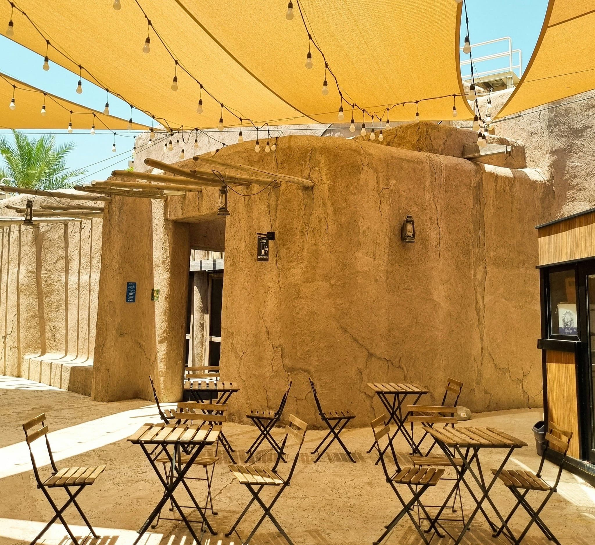 Emirati coffee house with chairs and lights