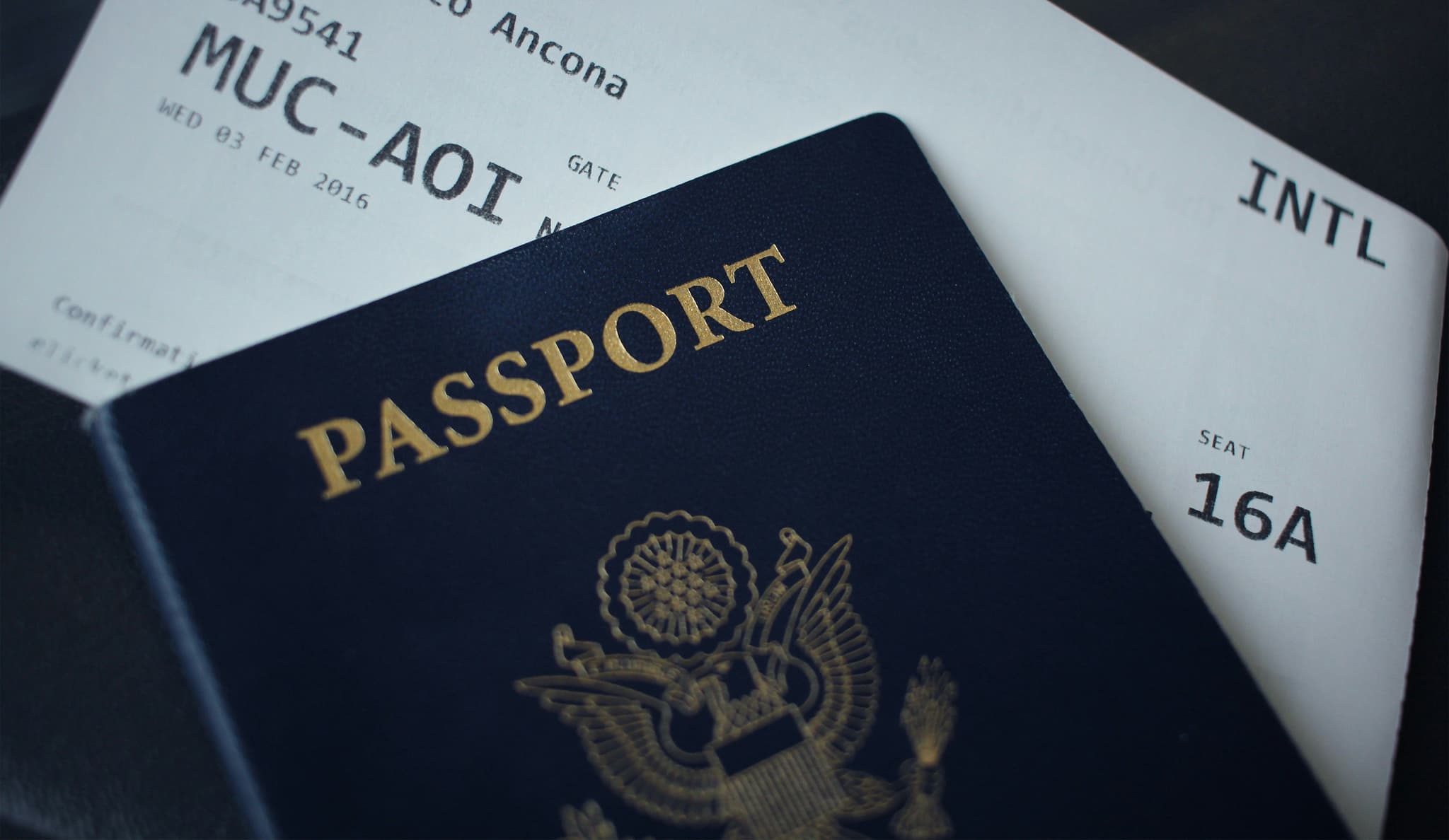 Passport booklet in soft natural light