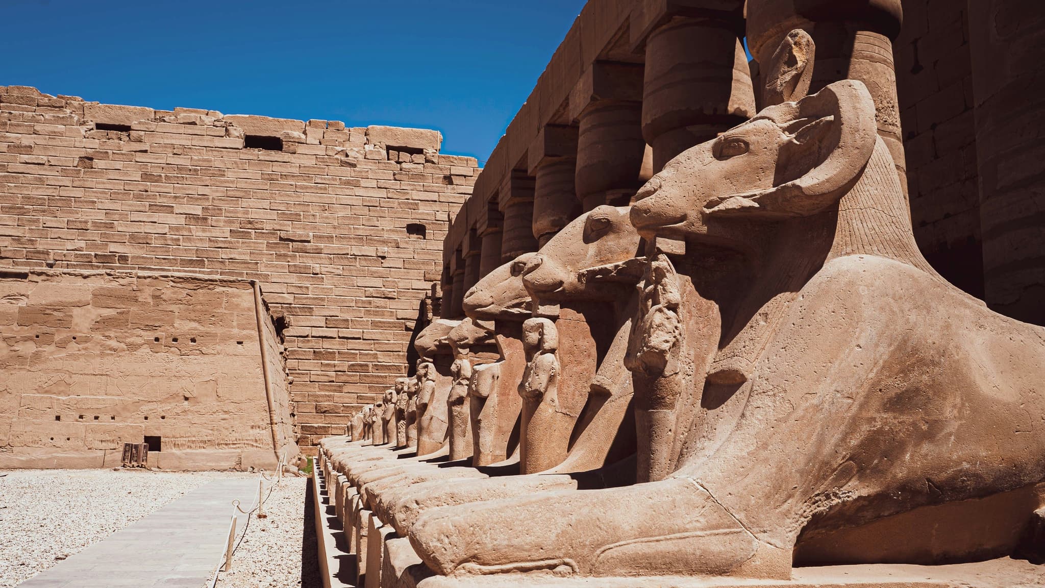 Ancient stone ruins of karnak temple