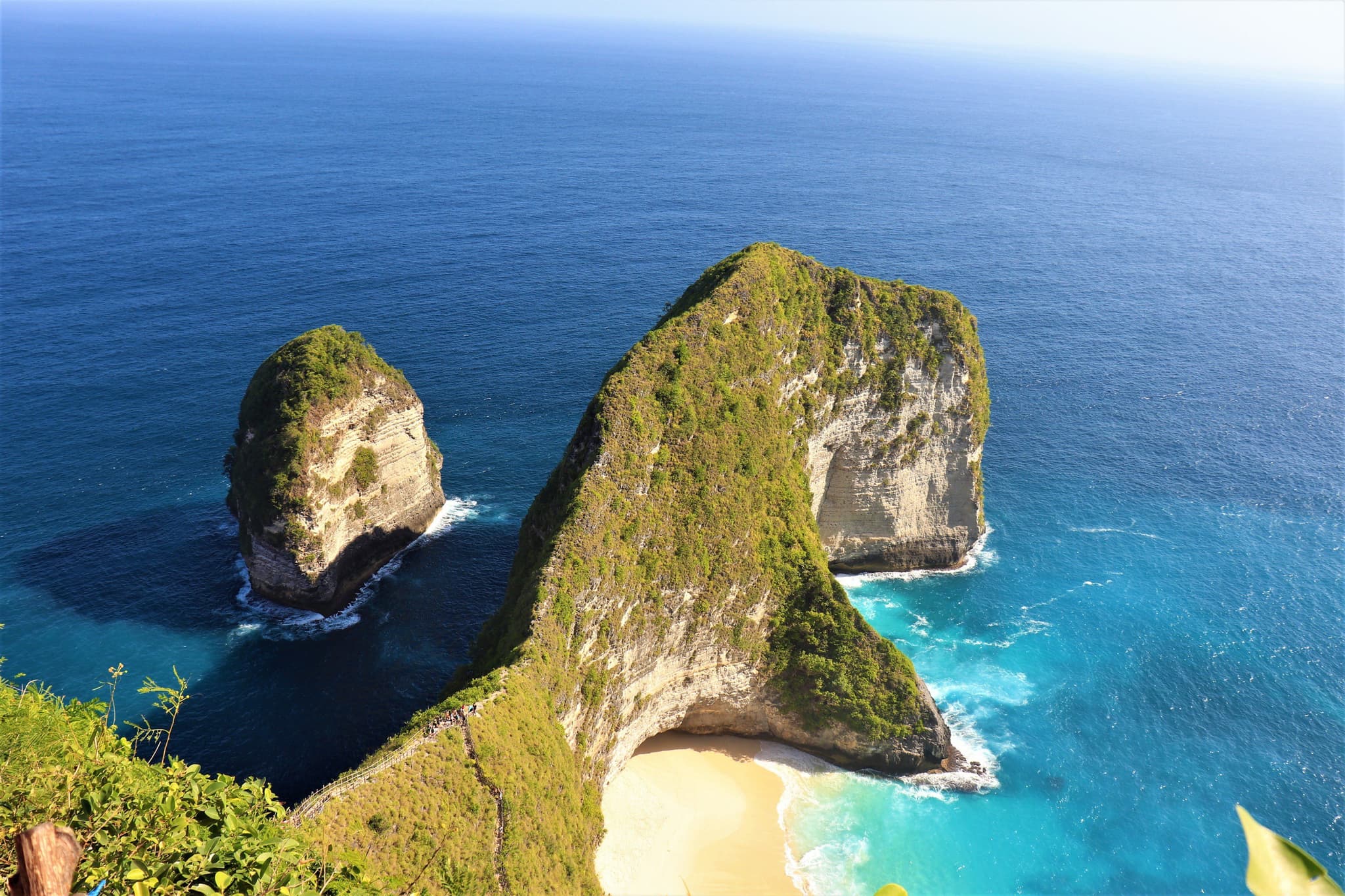 Aerial view of nusa penida island and ocean