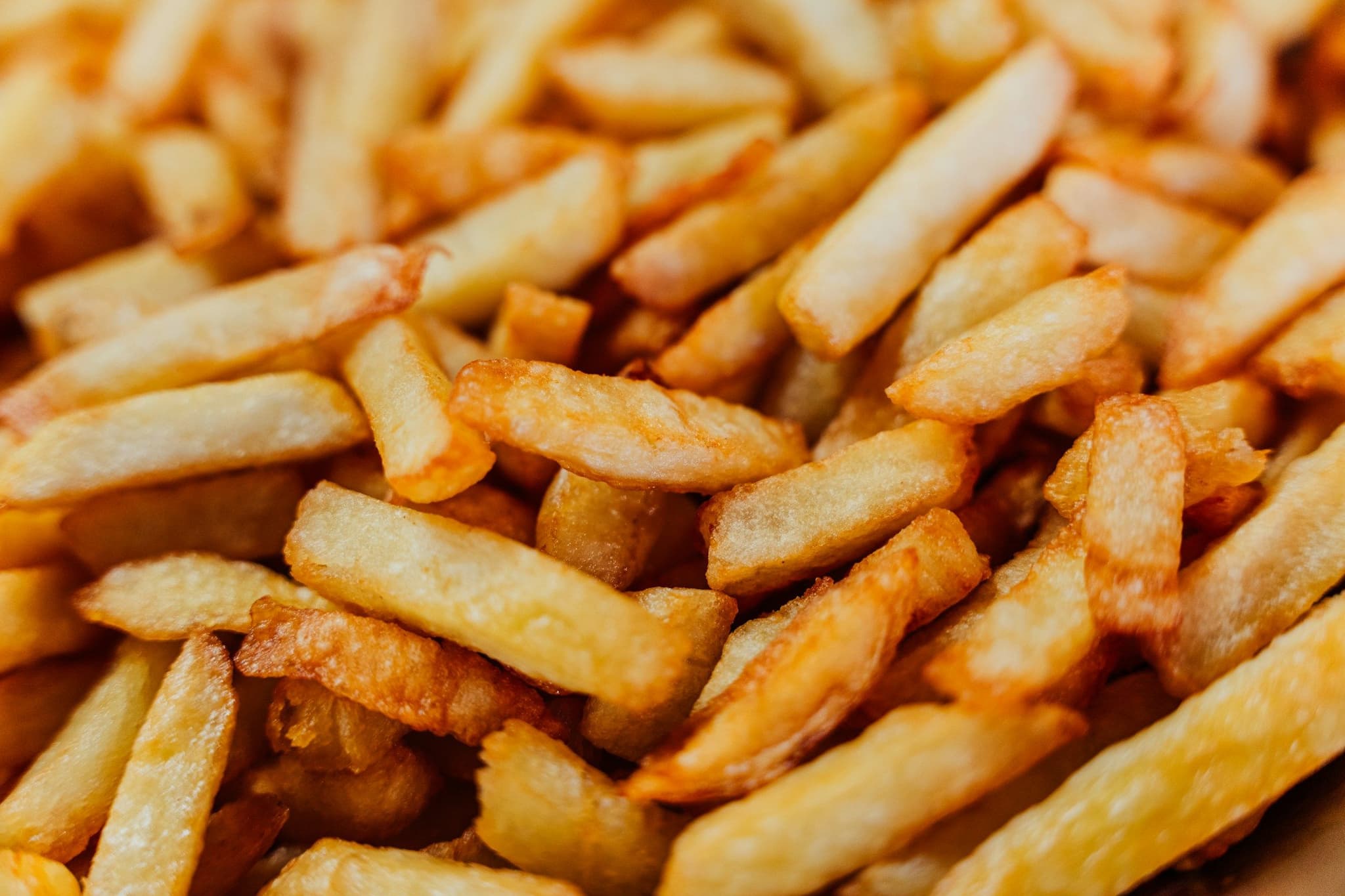 A pile of golden fries