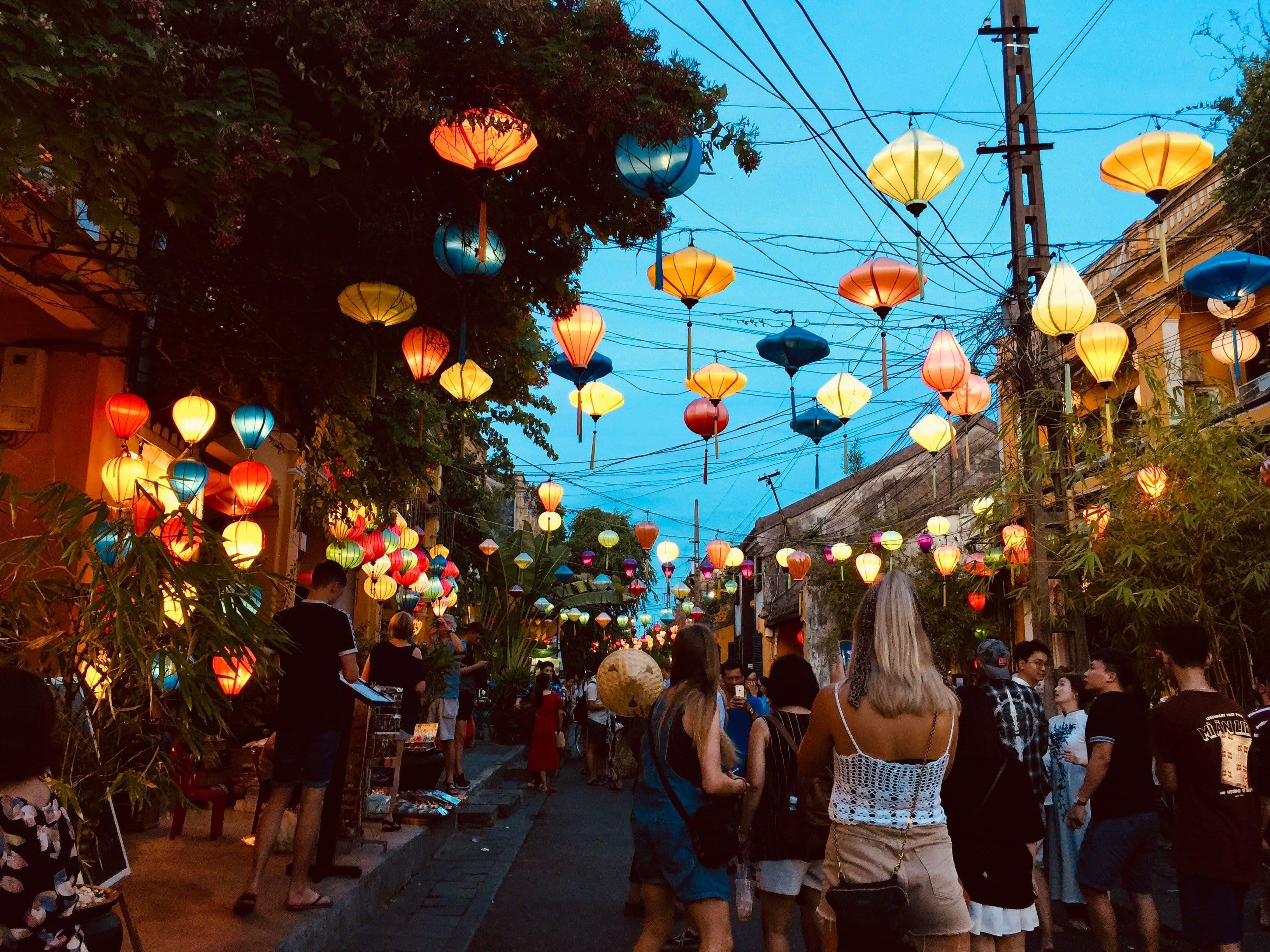Lanterns in hoi an colorful at night