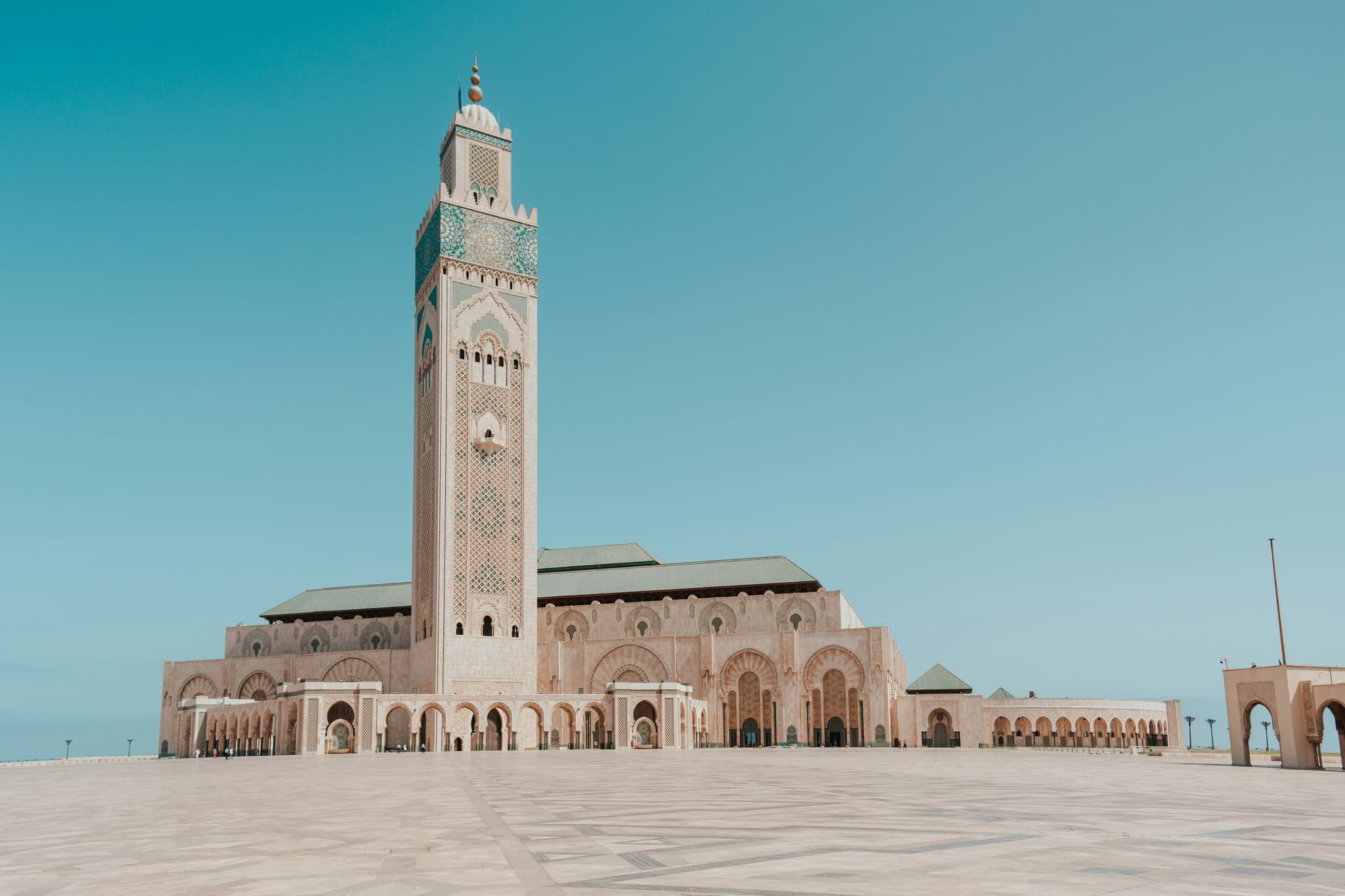 Tower of casablanca church on a clear day