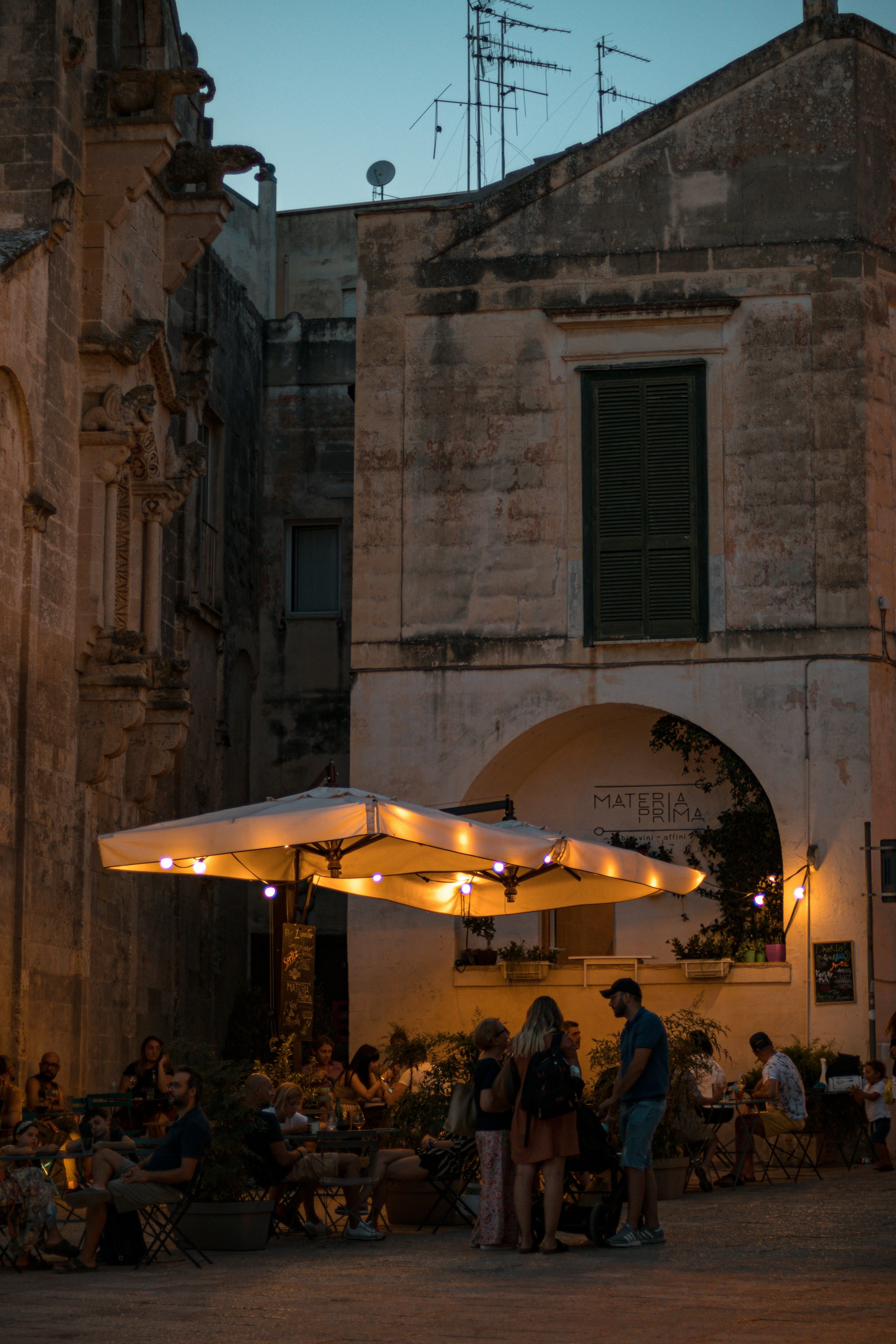 Rome restaurant in the evening