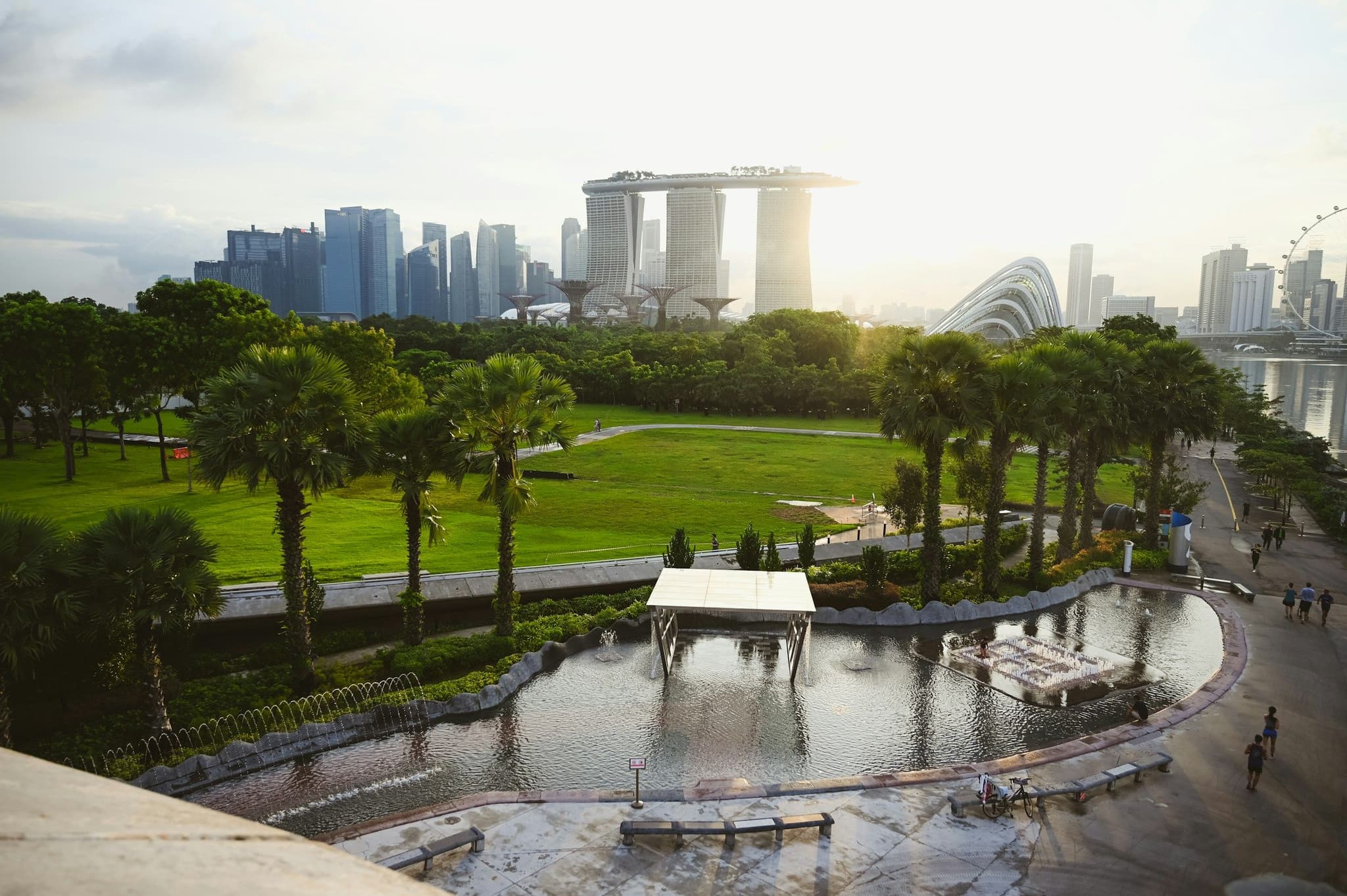 Marina Bay Sands and the bay seen across the water in Singapore