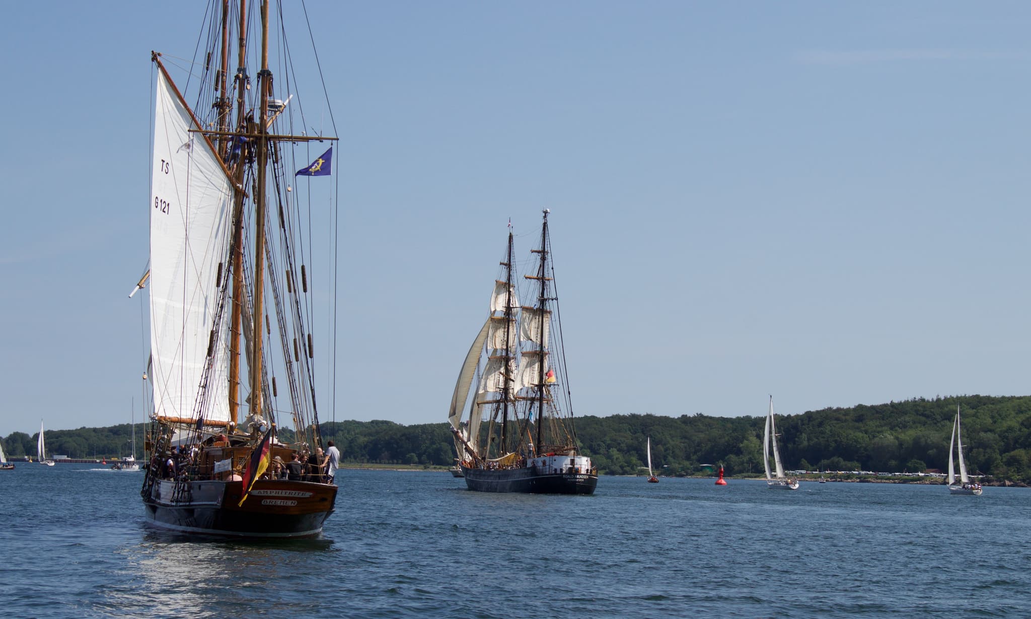 Sailing boats on the Kiel Fjord in Schleswig-Holstein, Germany