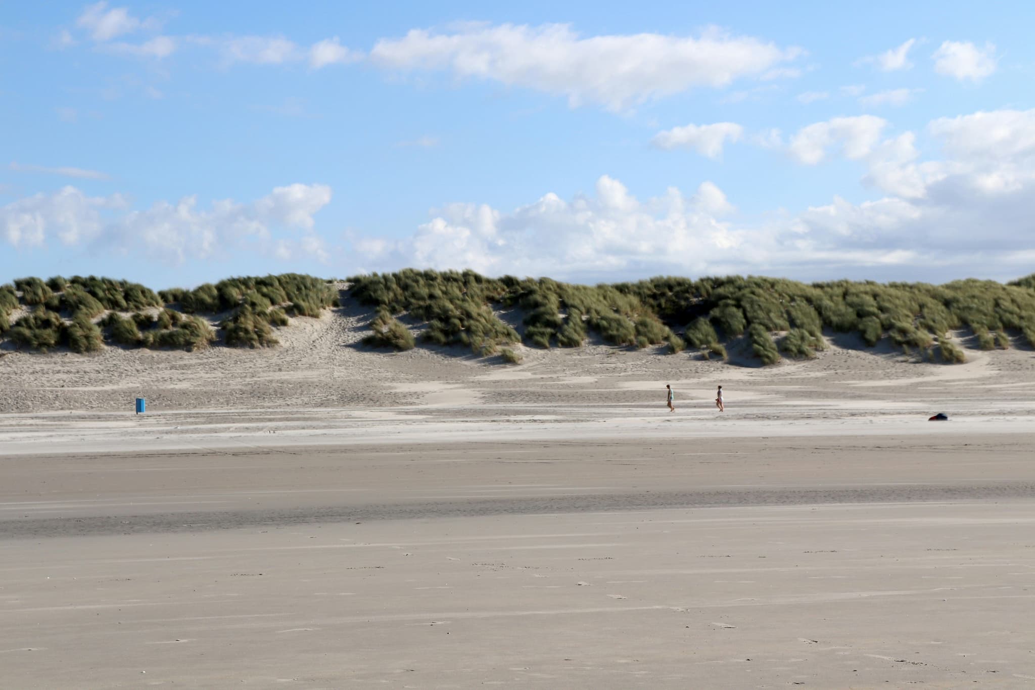Beach with sand dunes on a clear day