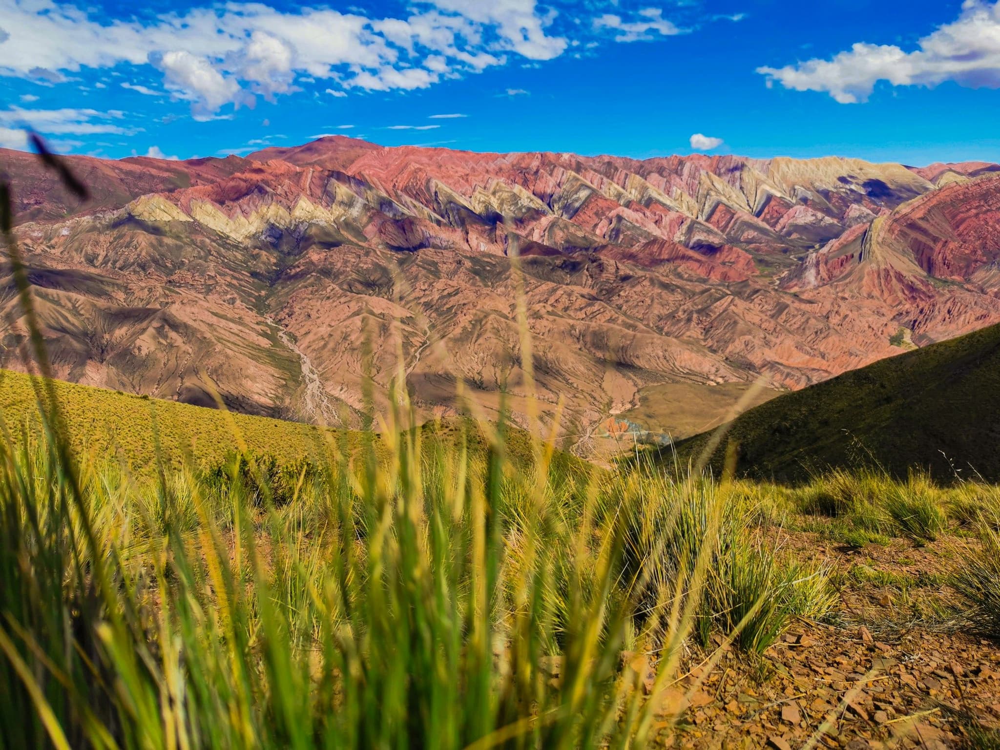 The striped Serranía de Hornocal seen from the viewpoint near Humahuaca