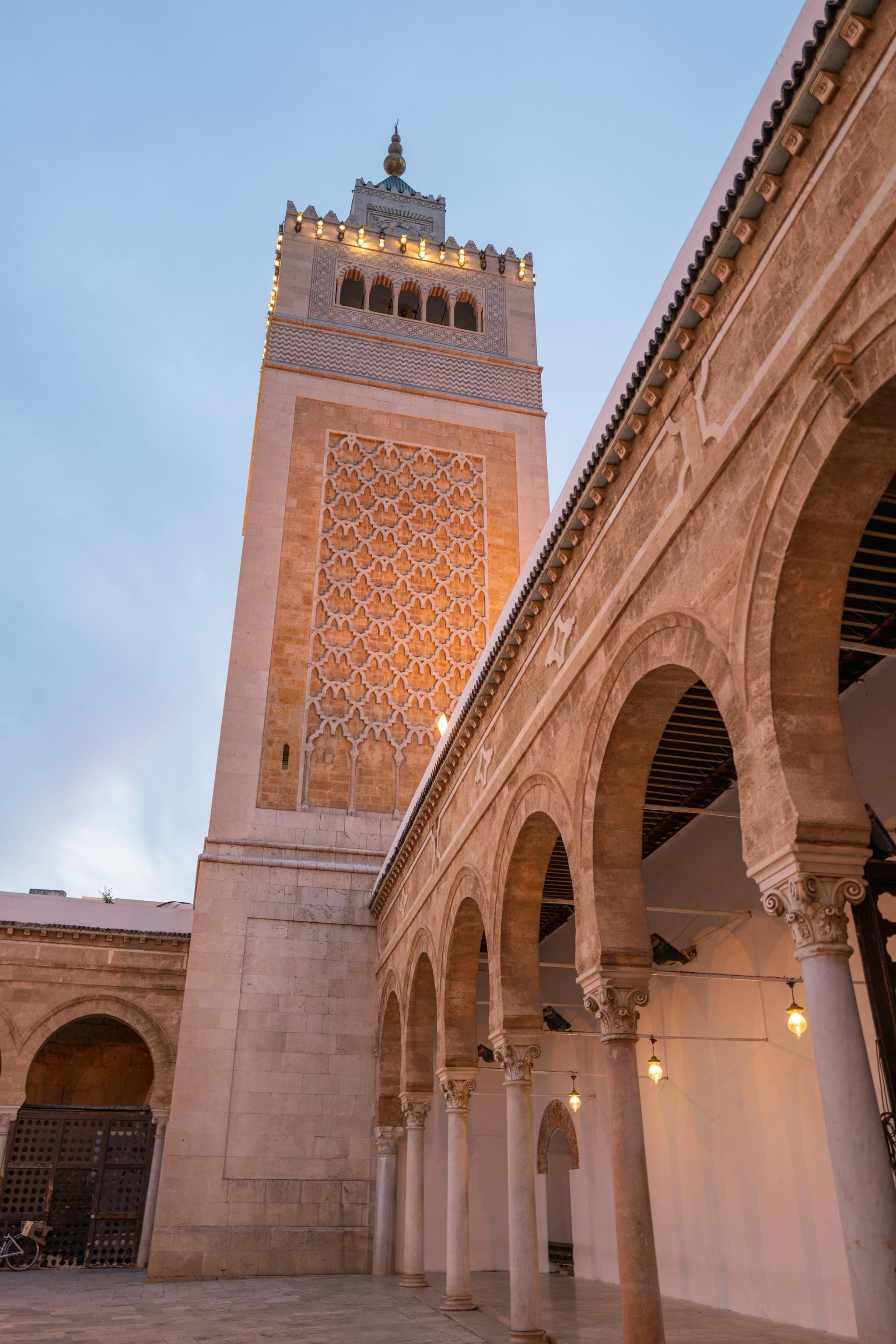 The minaret of the Zitouna Mosque in the medina of Tunis