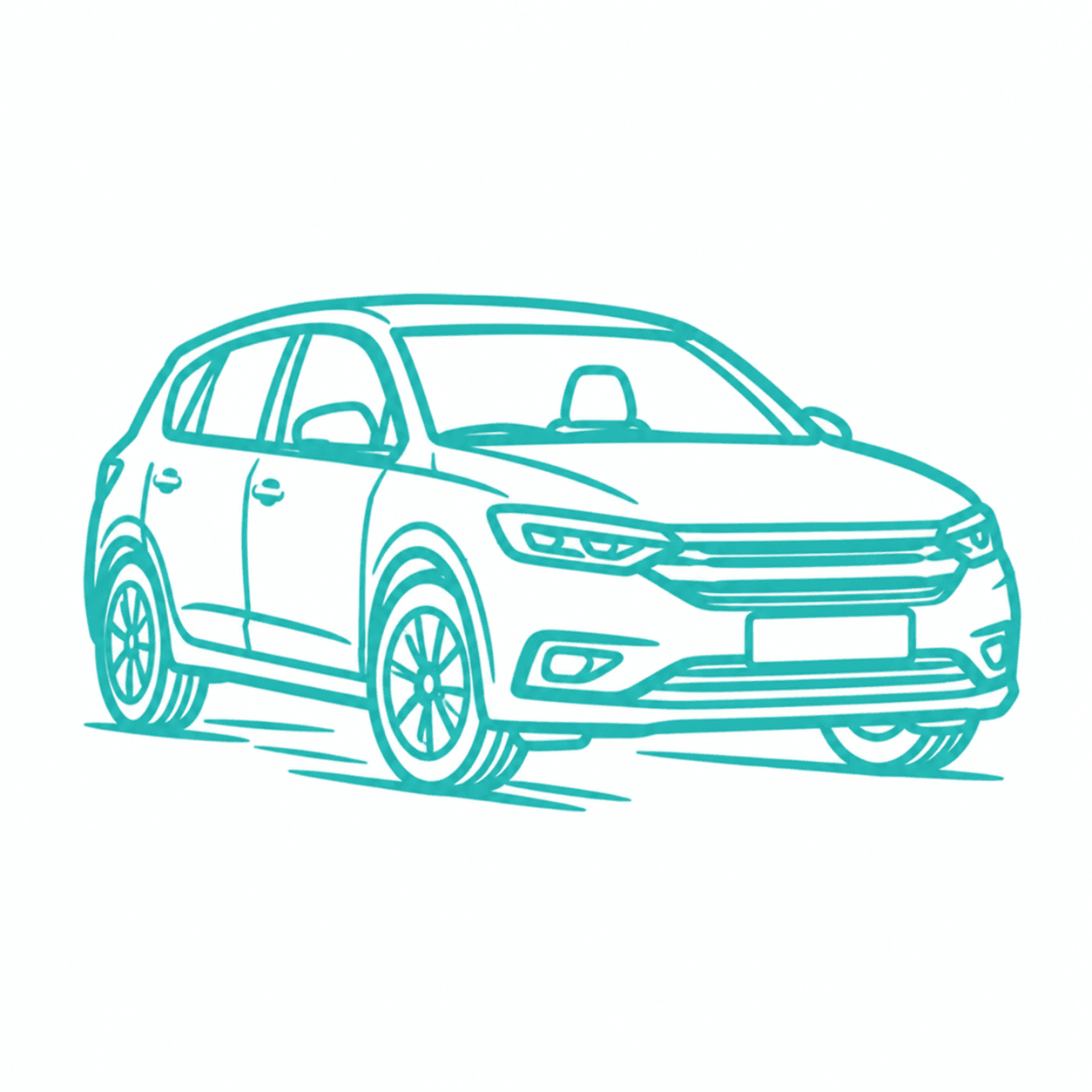 a blue illustrative image of a car