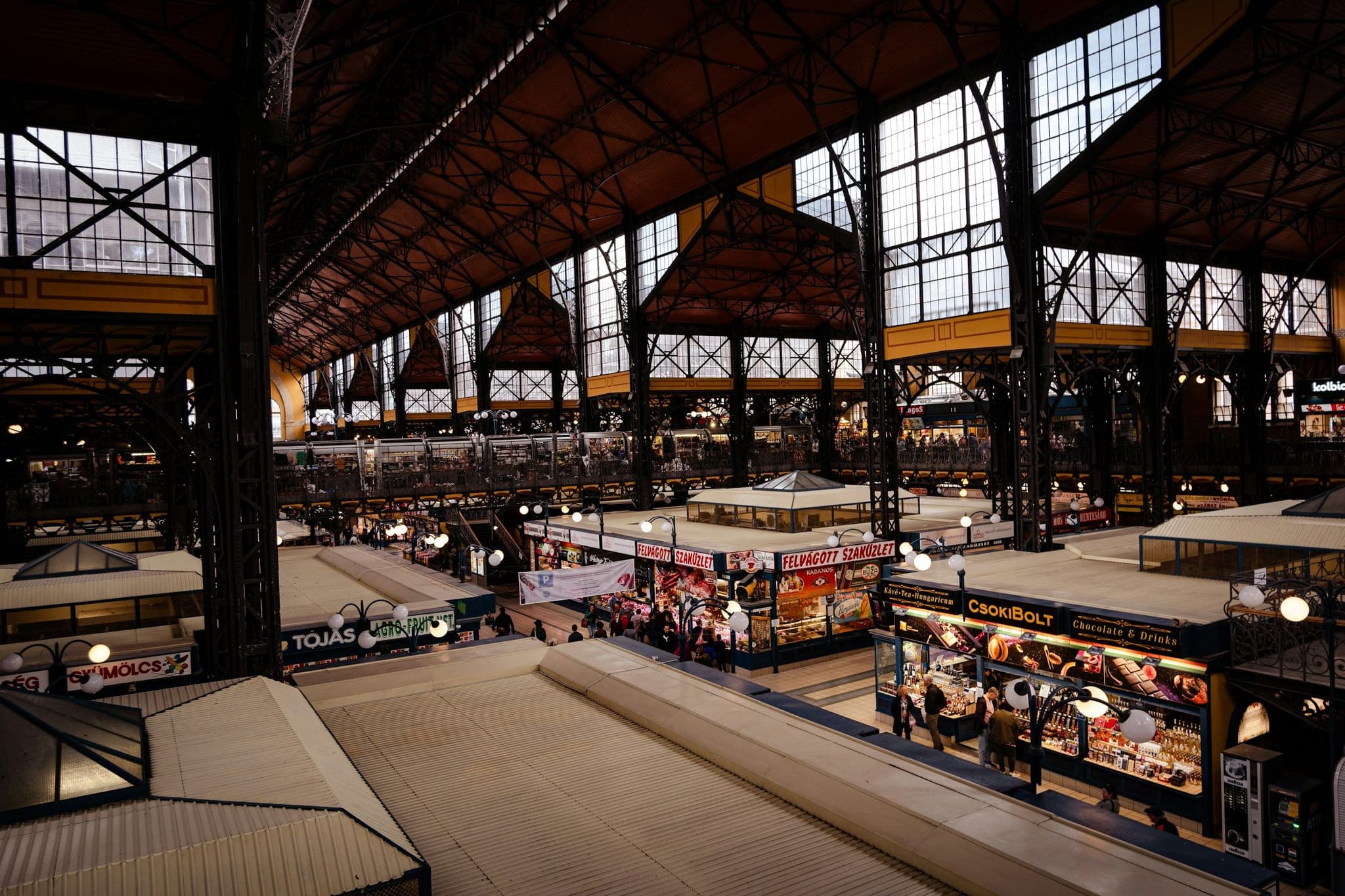 Shoppers inside the Central Market Hall in Budapest