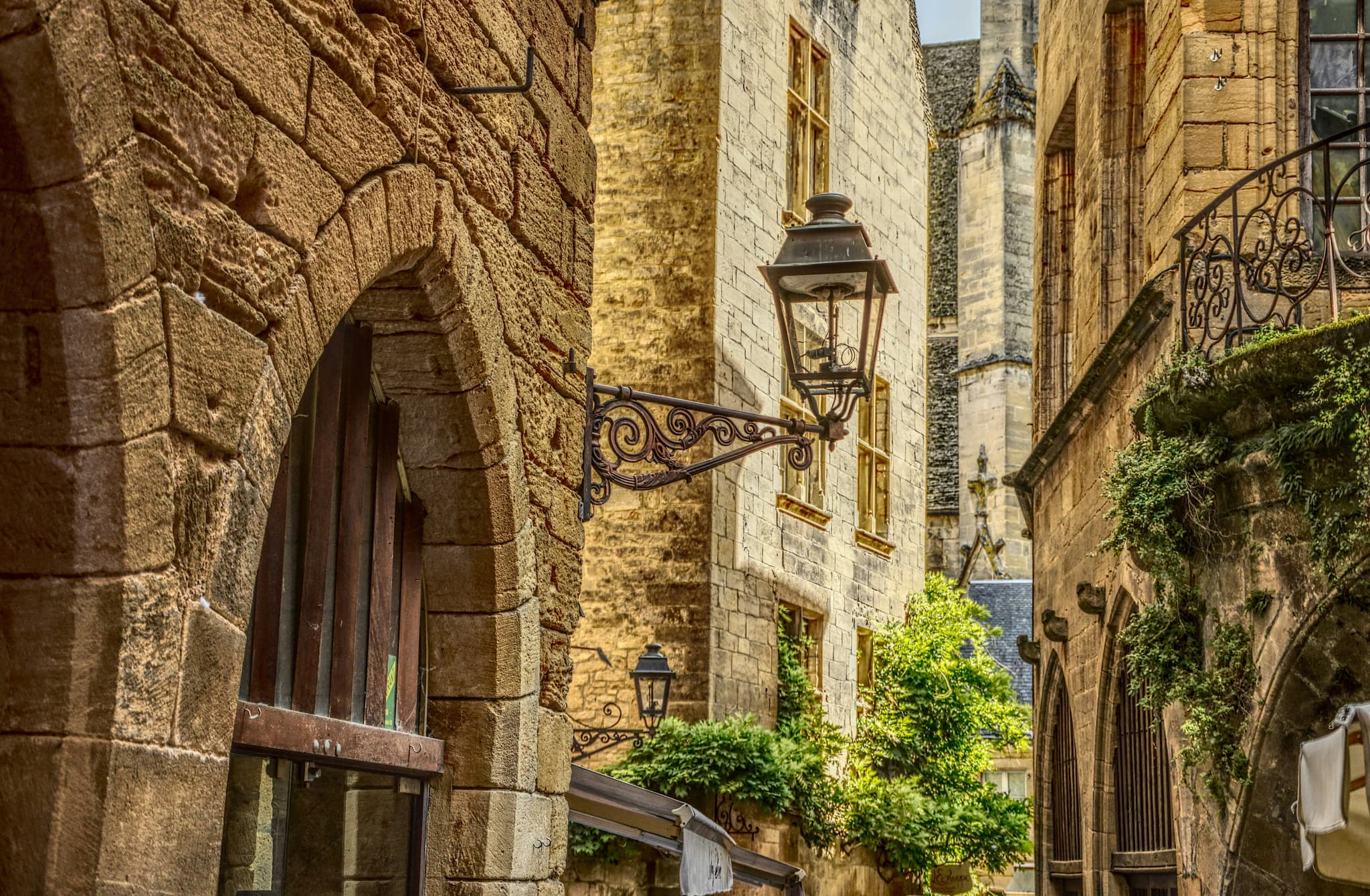 Old french architecture walls in Sarlat France
