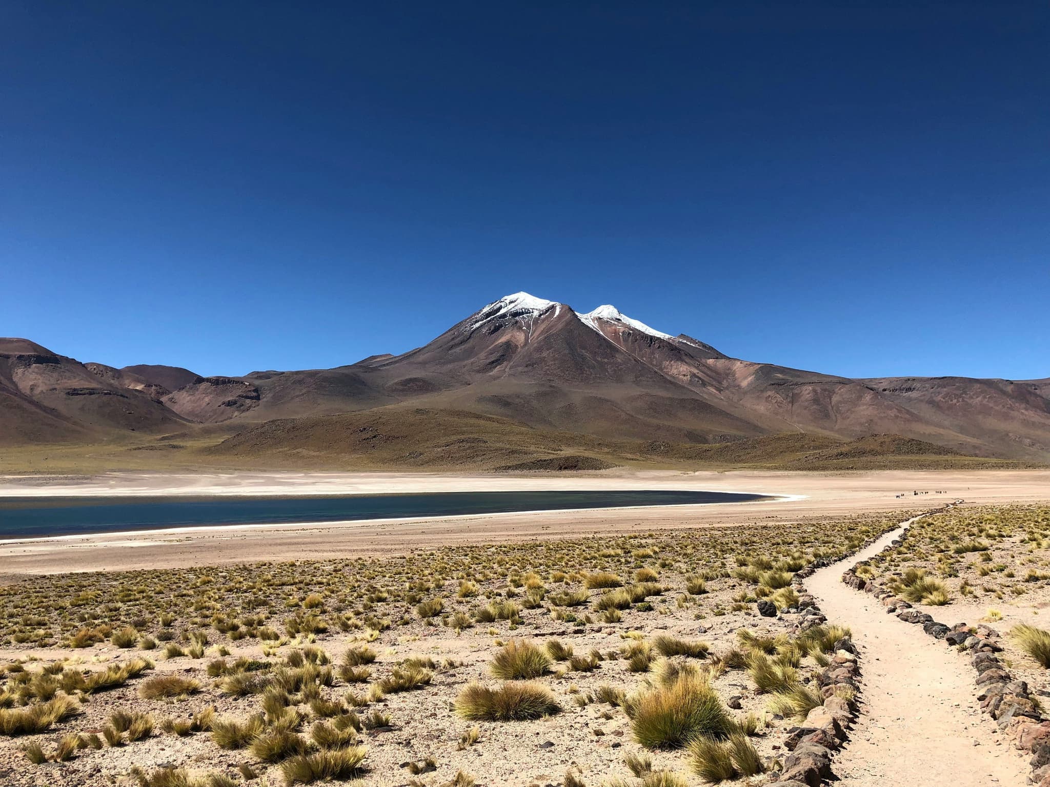 Atacama Desert with sand and mountain in background