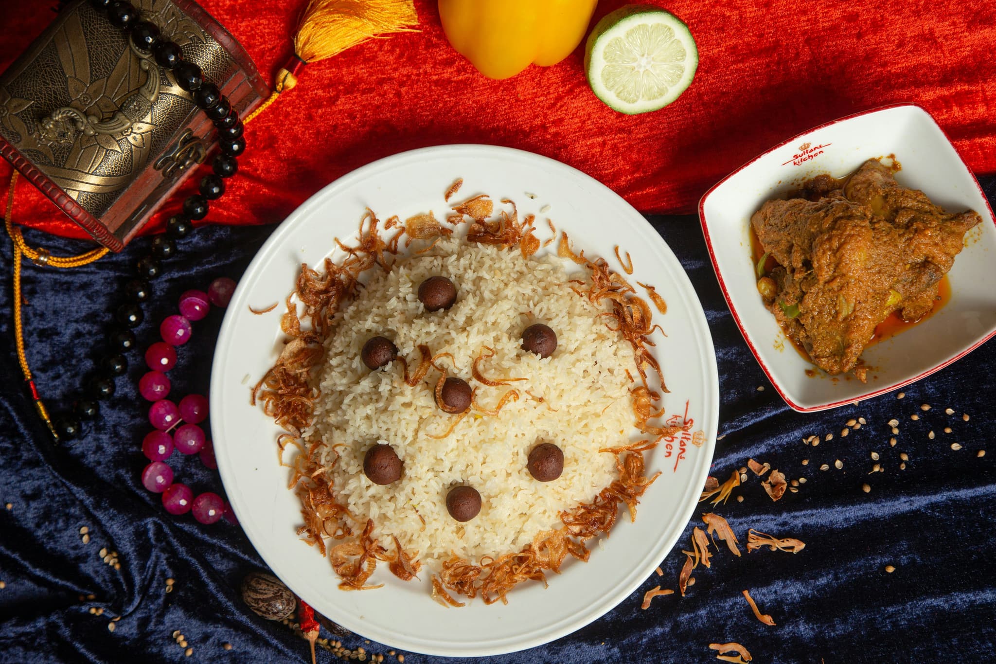 Koshari rice dish from above