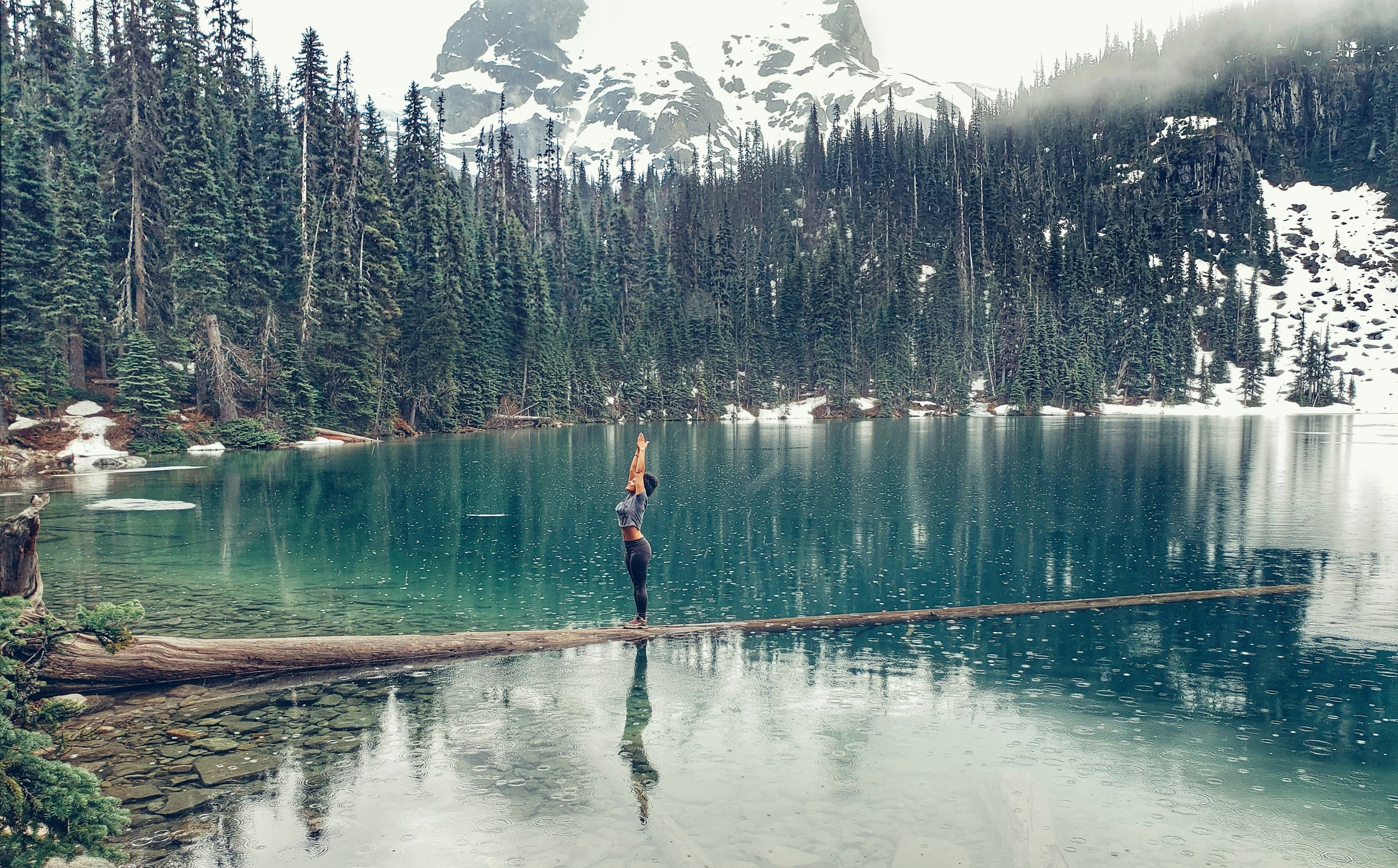 Yoga on a lake